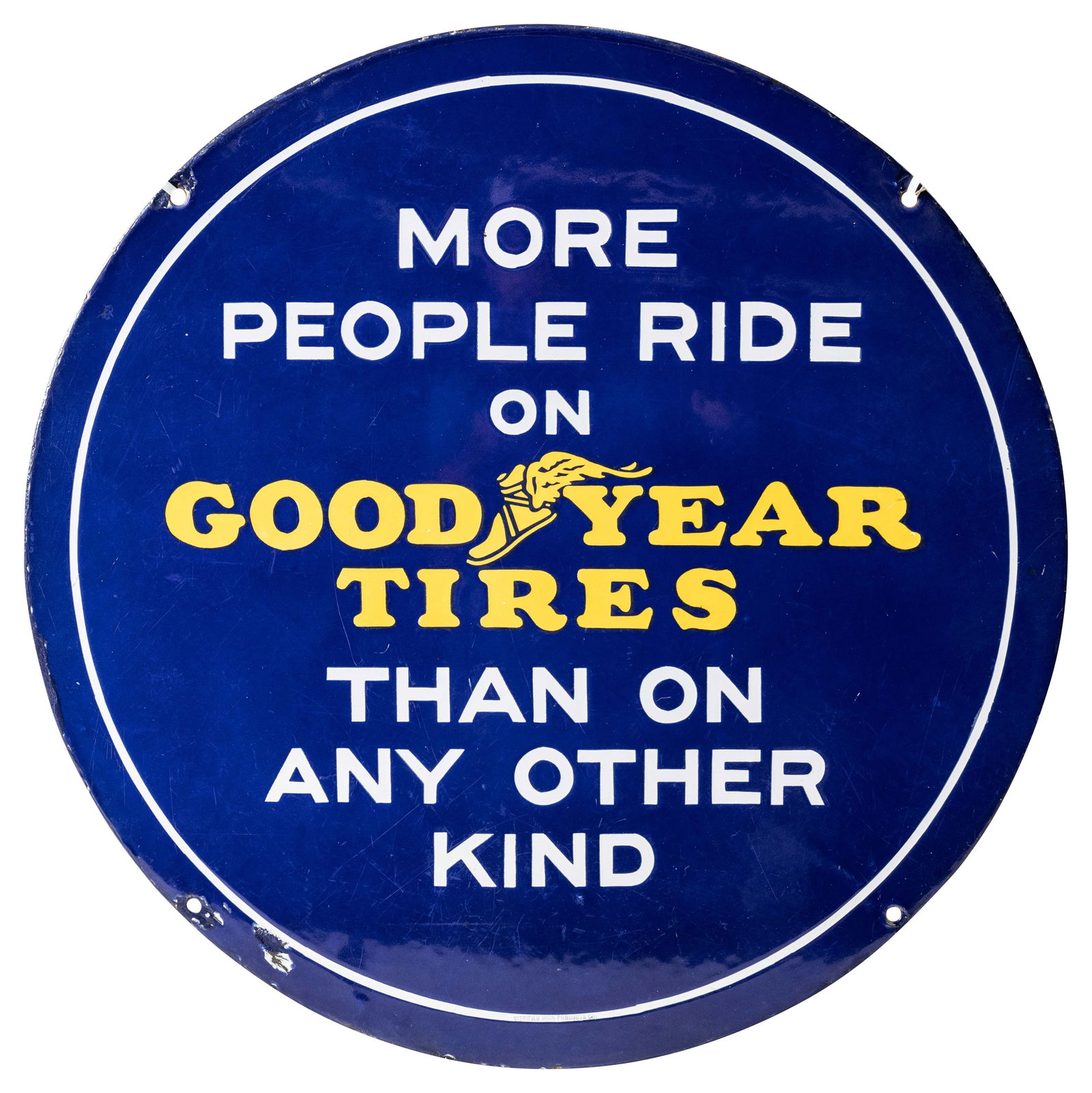 Goodyear Tires Single Sided Round Porcelain Sign (1 of 2)