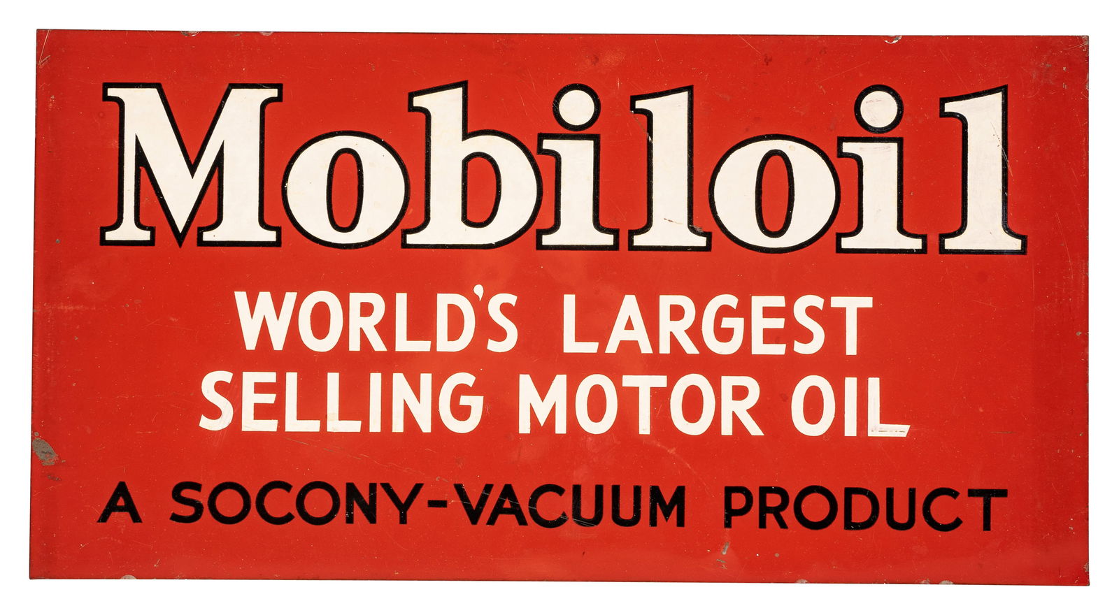 Mobiloil World's Largest Selling Motor Oil Double Sided Tin Sign (1 of 2)