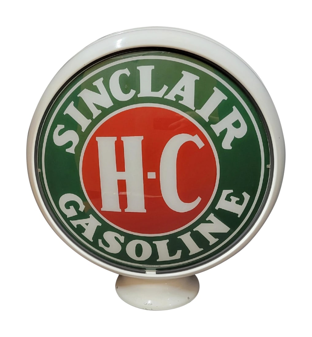 Sinclair H-C 13.5" Reproduction Gas Pump Globe Lenses on New Metal Body (1 of 2)