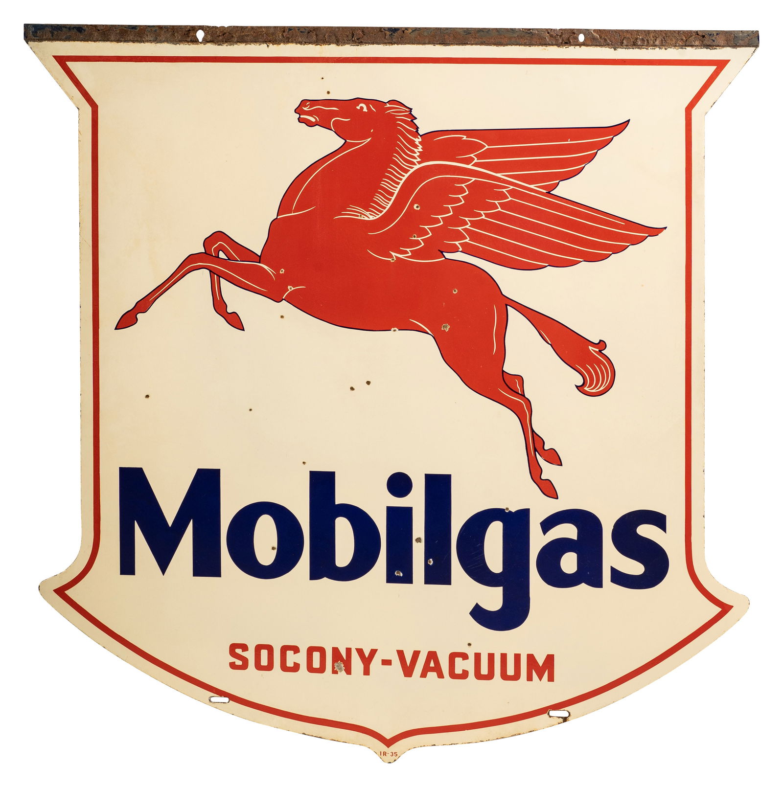 Mobilgas Socony Vacuum w/ Pegasus Double Sided Porcelain Sign (1 of 2)