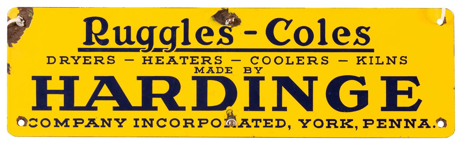 Hardinge Ruggles Coles Dryers Heaters Coolers Kilns York PA SSP Sign (1 of 2)