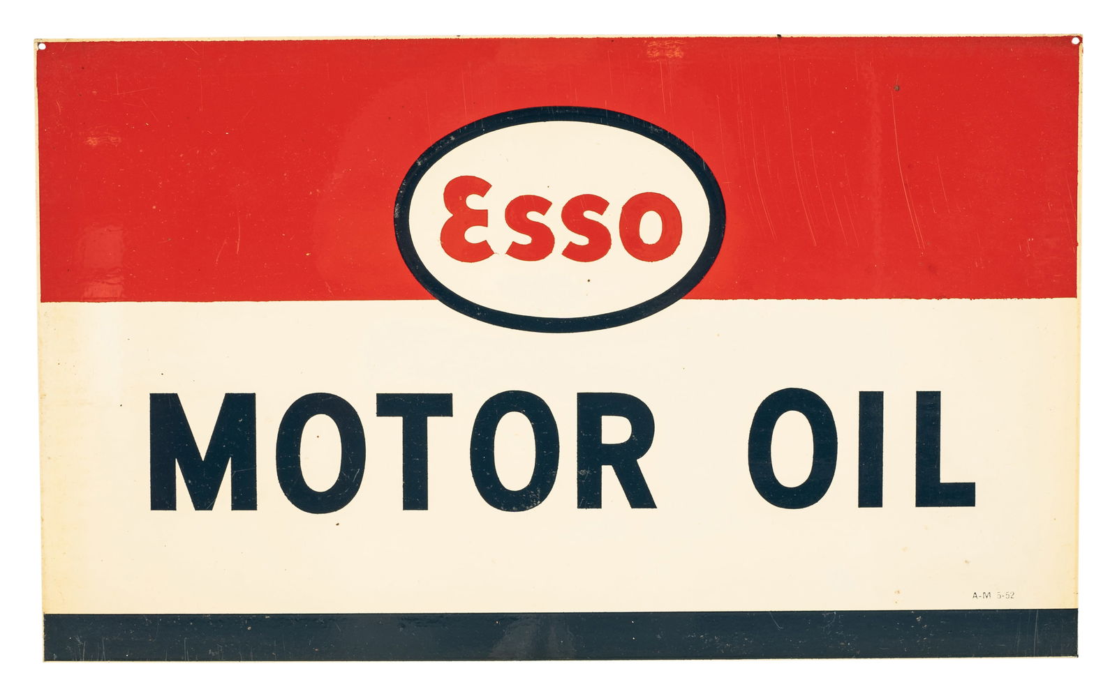 NOS 1952 Esso Extra Motor Oil Double Sided Tin Sign w/ Logo (1 of 2)