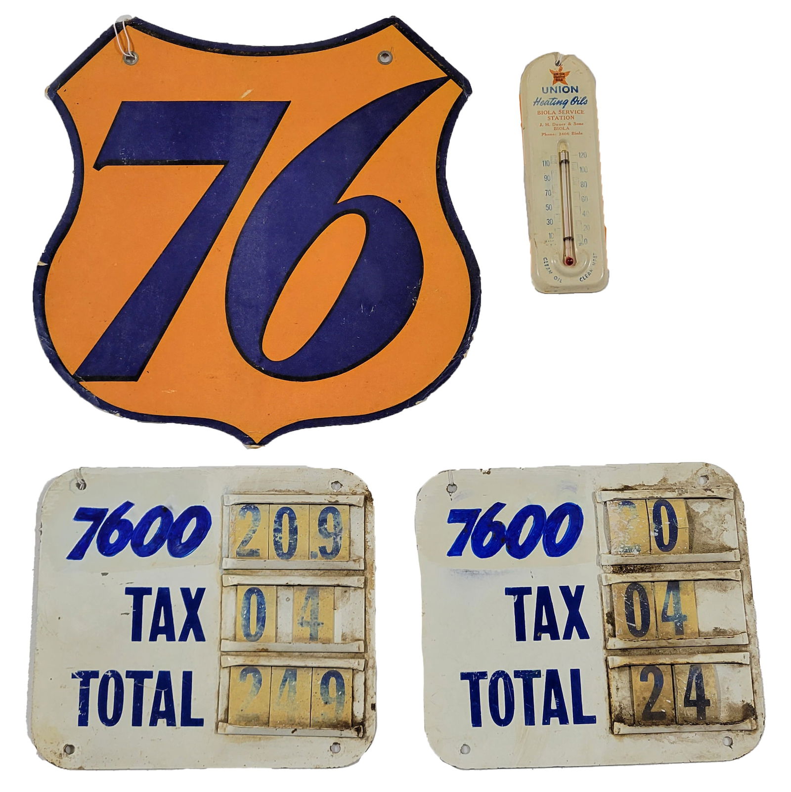 Lot of 4 - Union 76 Signs Thermometers Pricers (1 of 1)