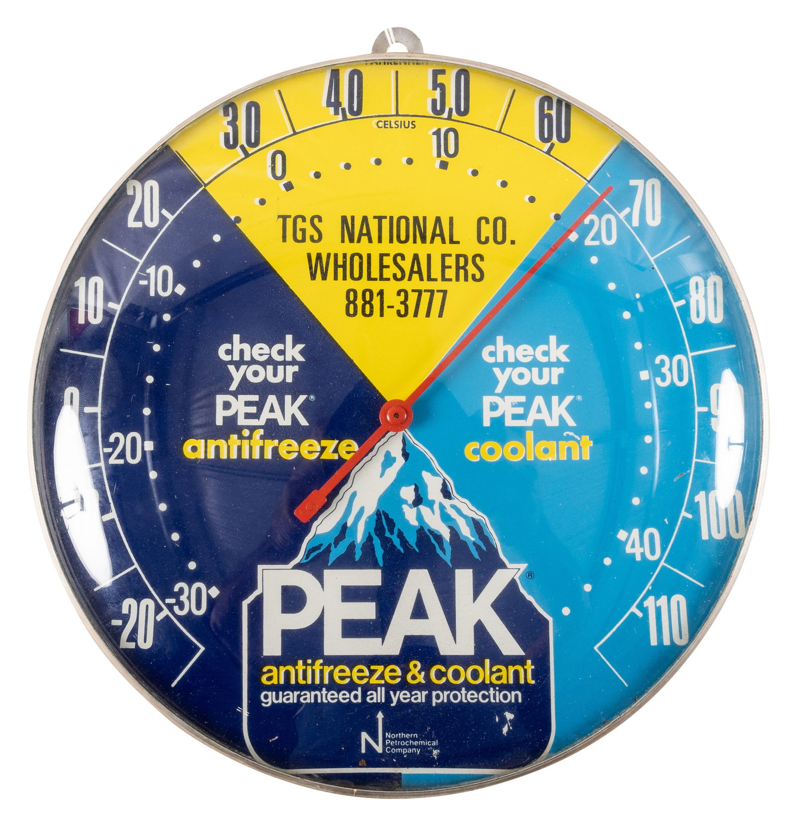 Peak Antifreeze & Coolant 10" Glass Face Thermometer (1 of 1)