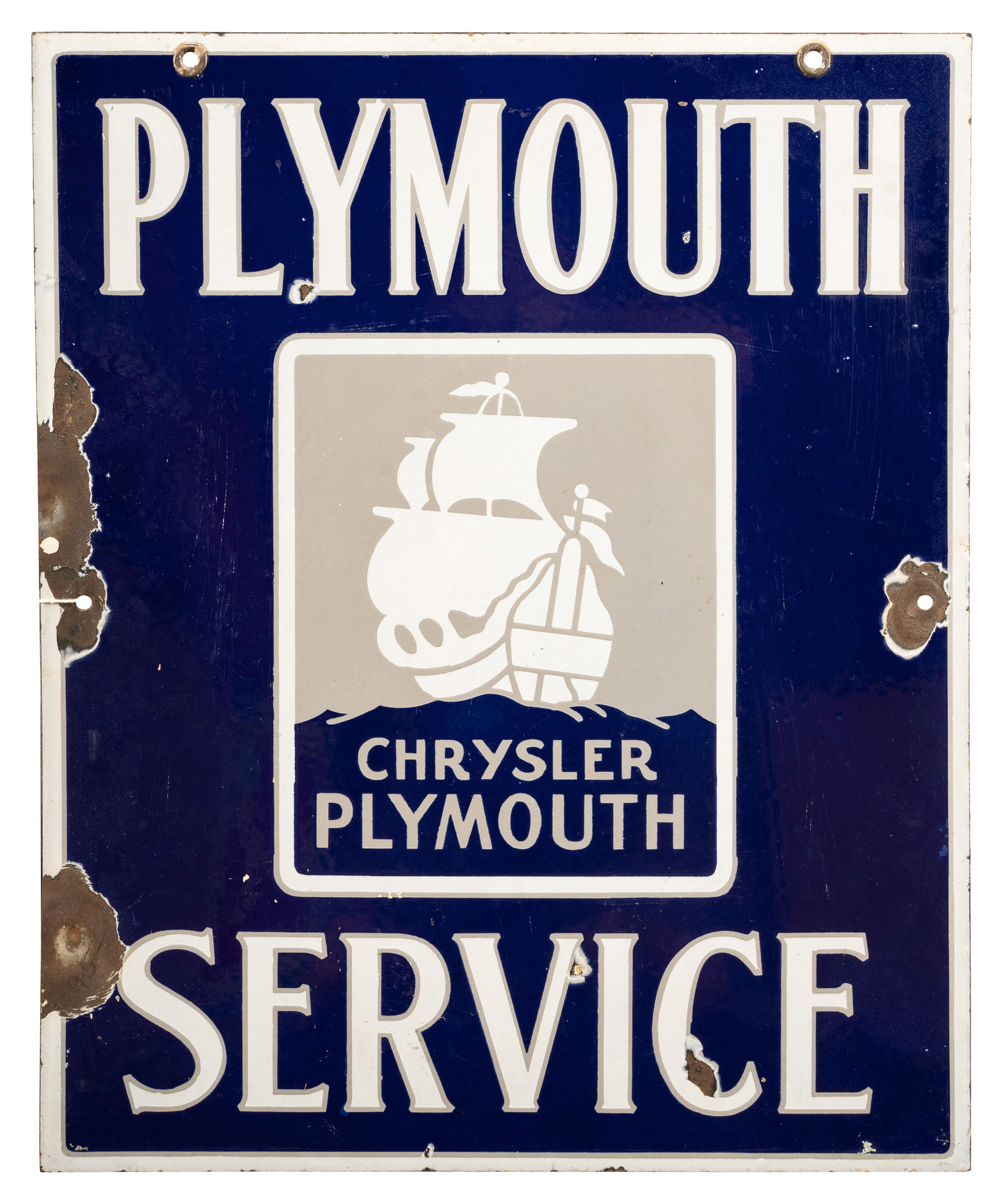 Chrysler Plymouth Service w/ Ship Logo DSP Sign (1 of 2)
