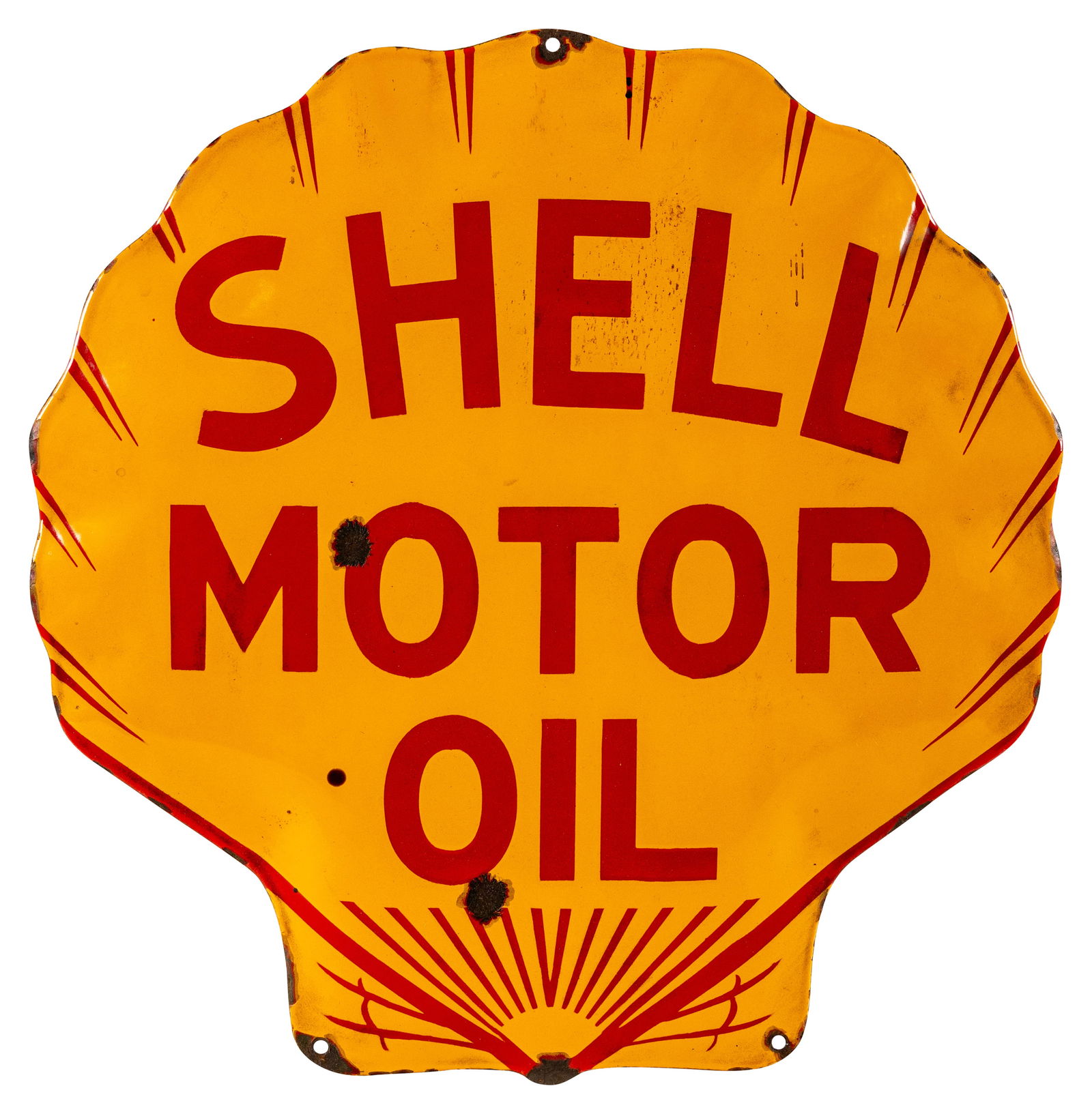 Shell Motor Oil Single Sided Porcelain Clam shell Sign (1 of 2)