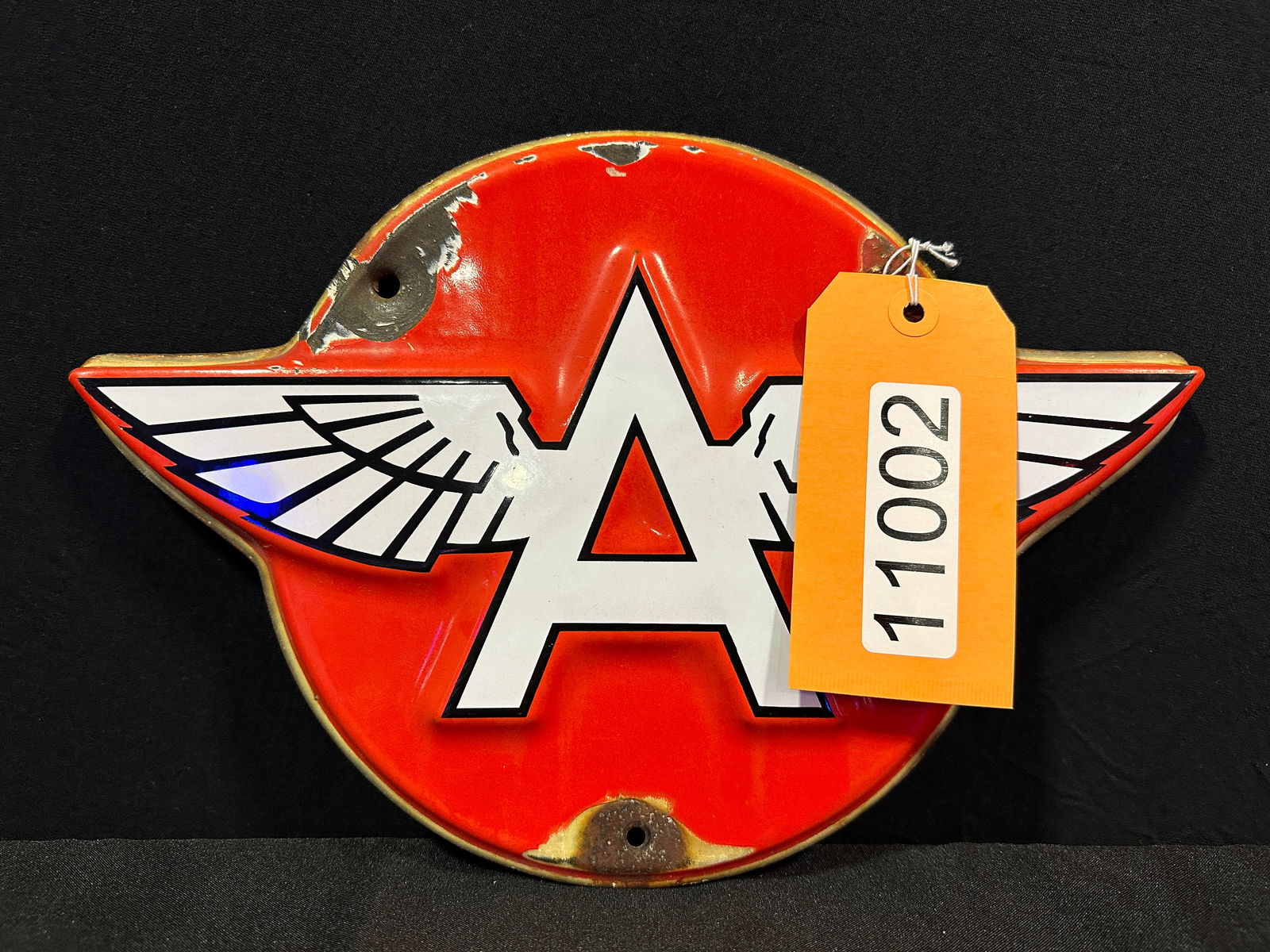 Flying A porcelain pump plate sign (1 of 2)