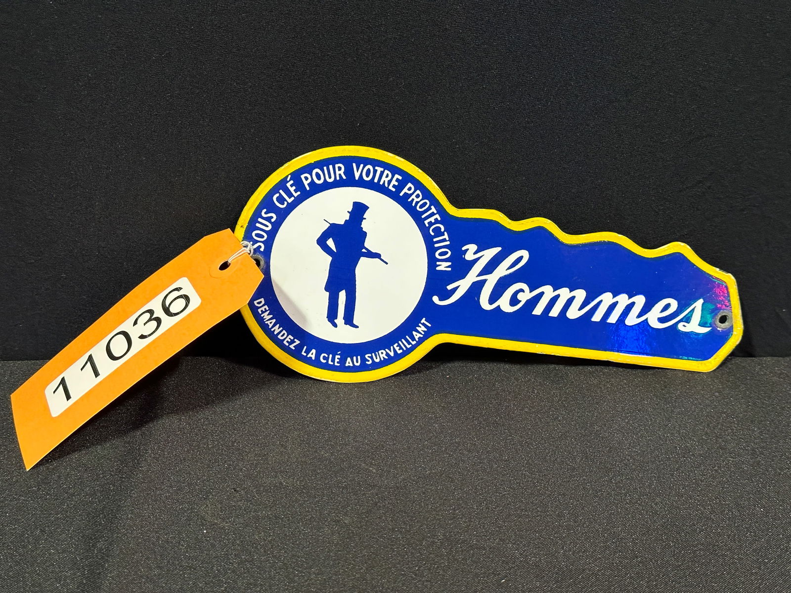 Sunoco Rest Room Colonial Man Porcelain Sign Hommes (1 of 2)