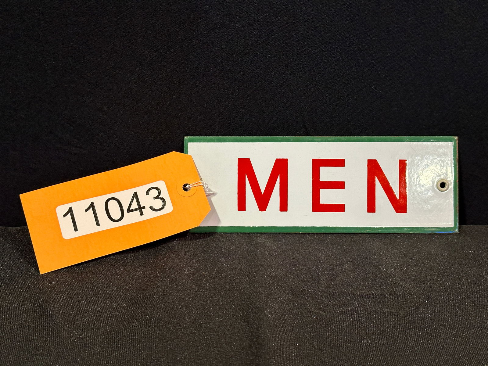 Associated Men restroom porcelain sign (1 of 2)