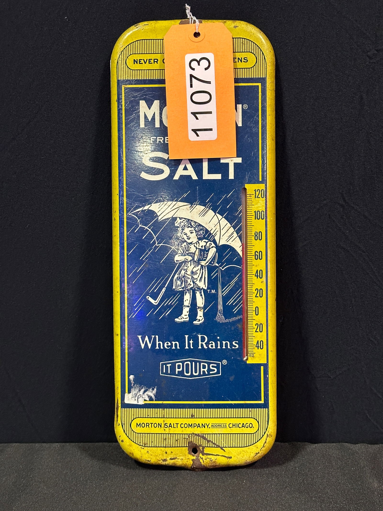 Morton Salt company metal thermometer (1 of 2)