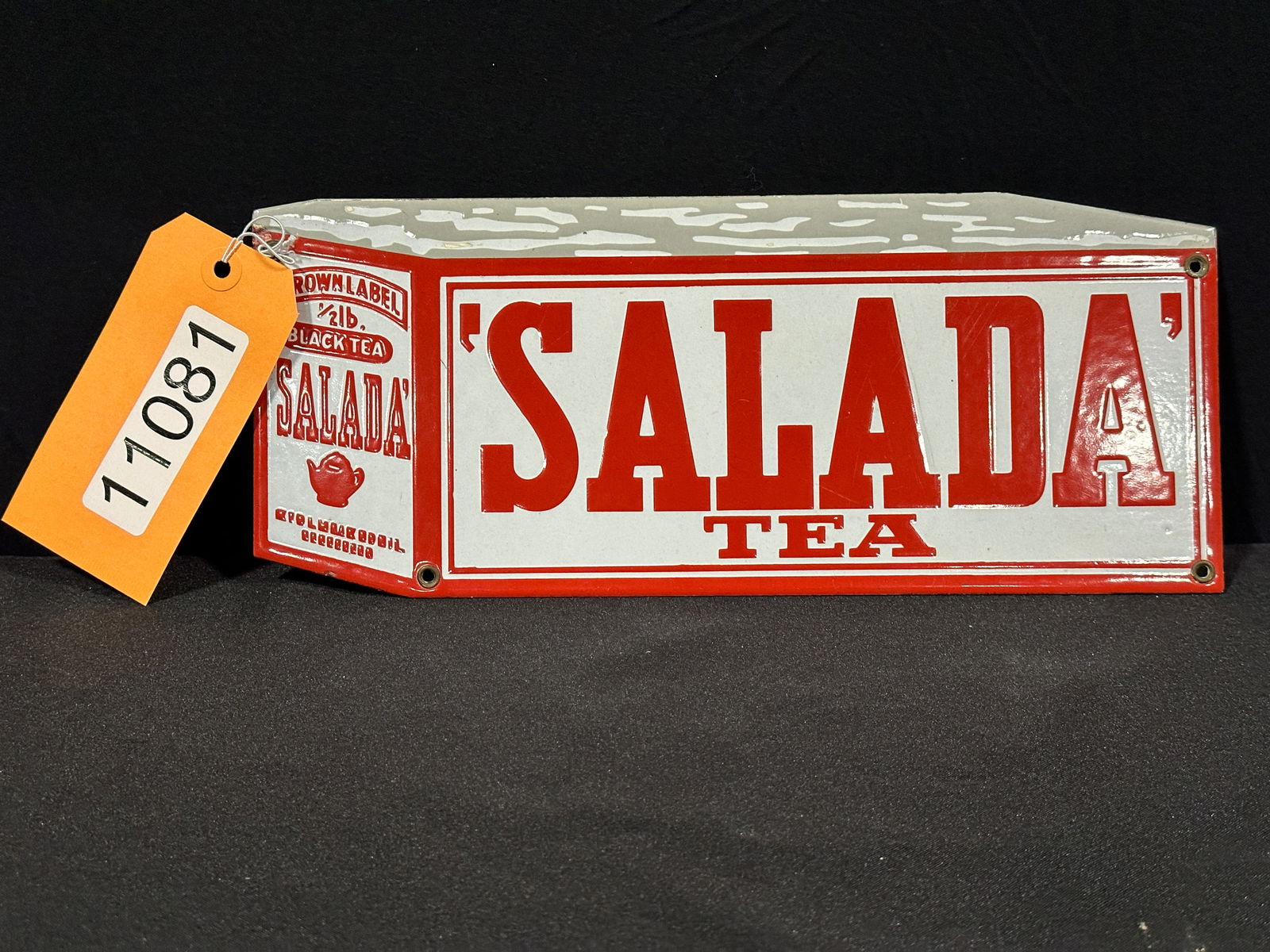 Salada Tea brown label black tea porcelain sign (1 of 2)