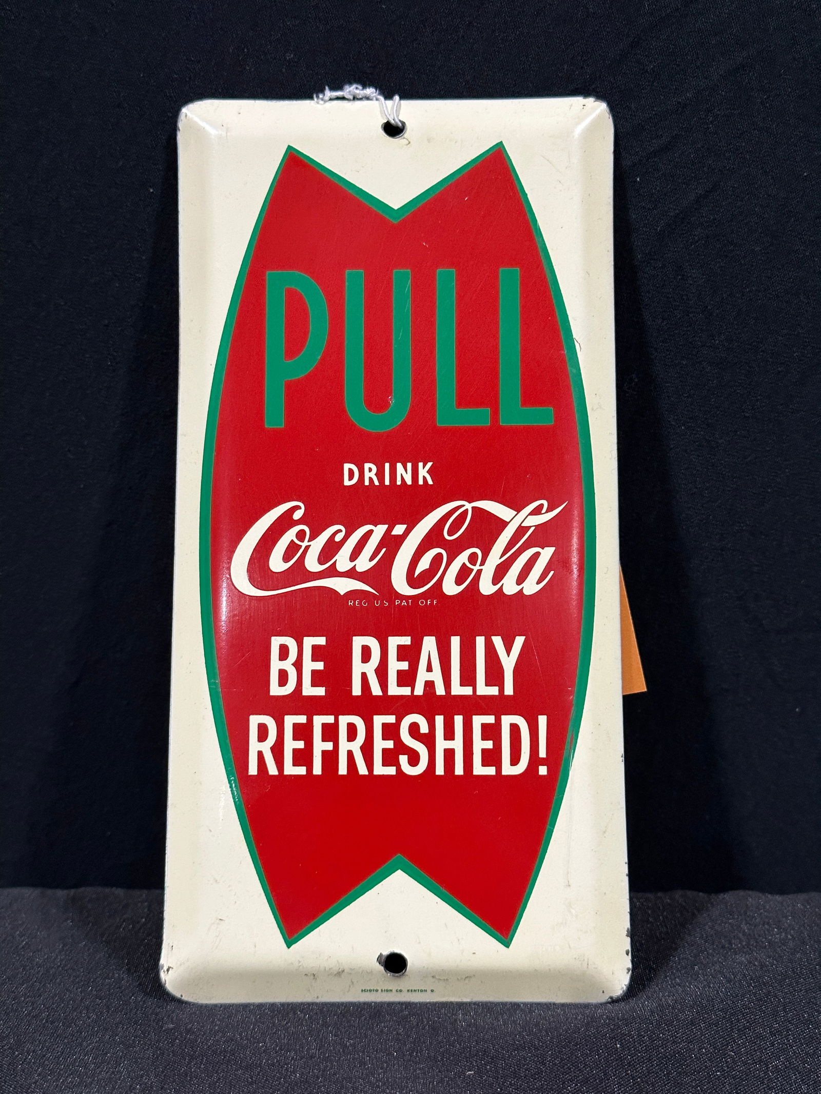 Coca Cola Pull tin door push sign (1 of 2)
