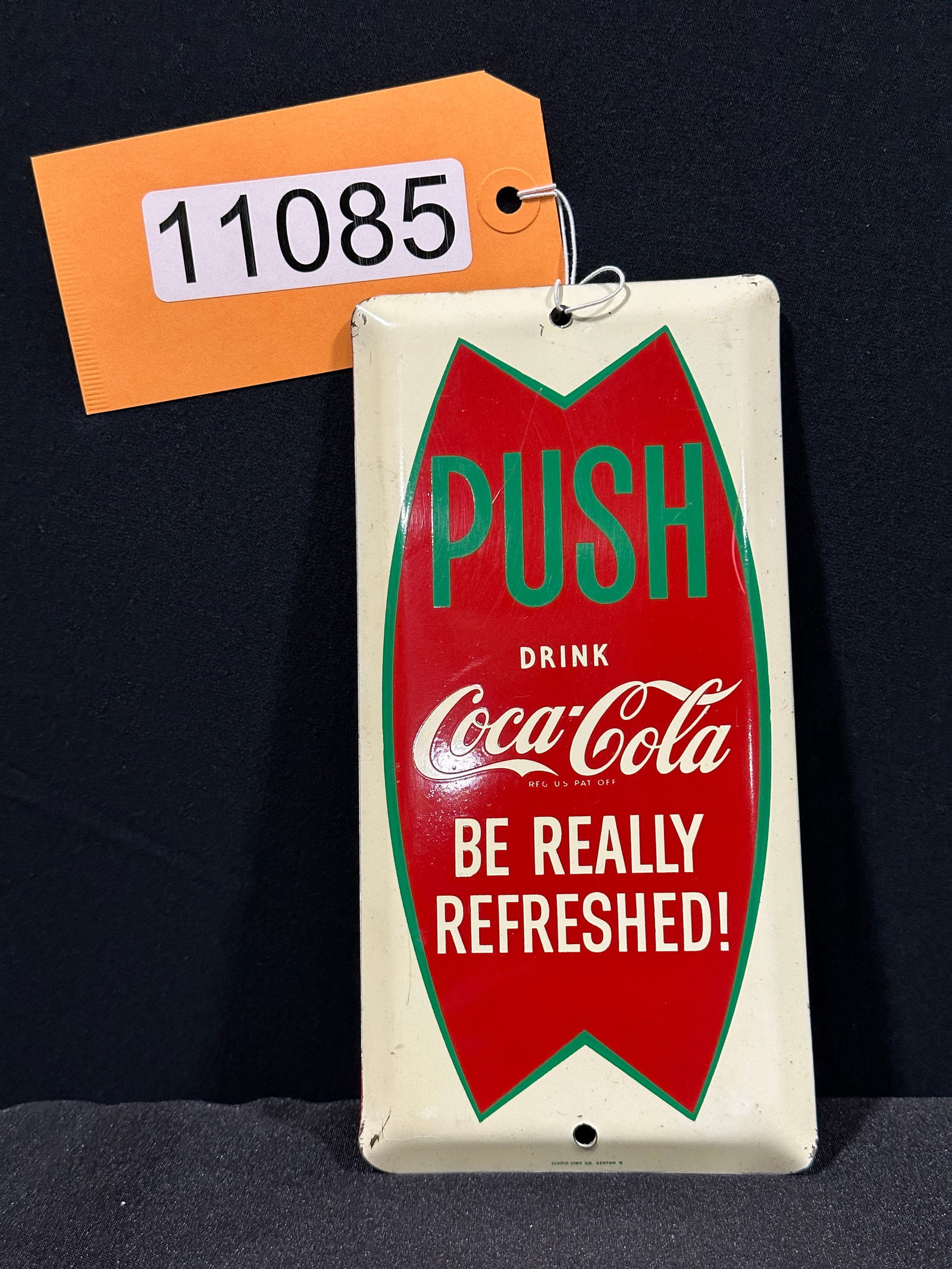 Coca Cola push tin door push sign (1 of 2)