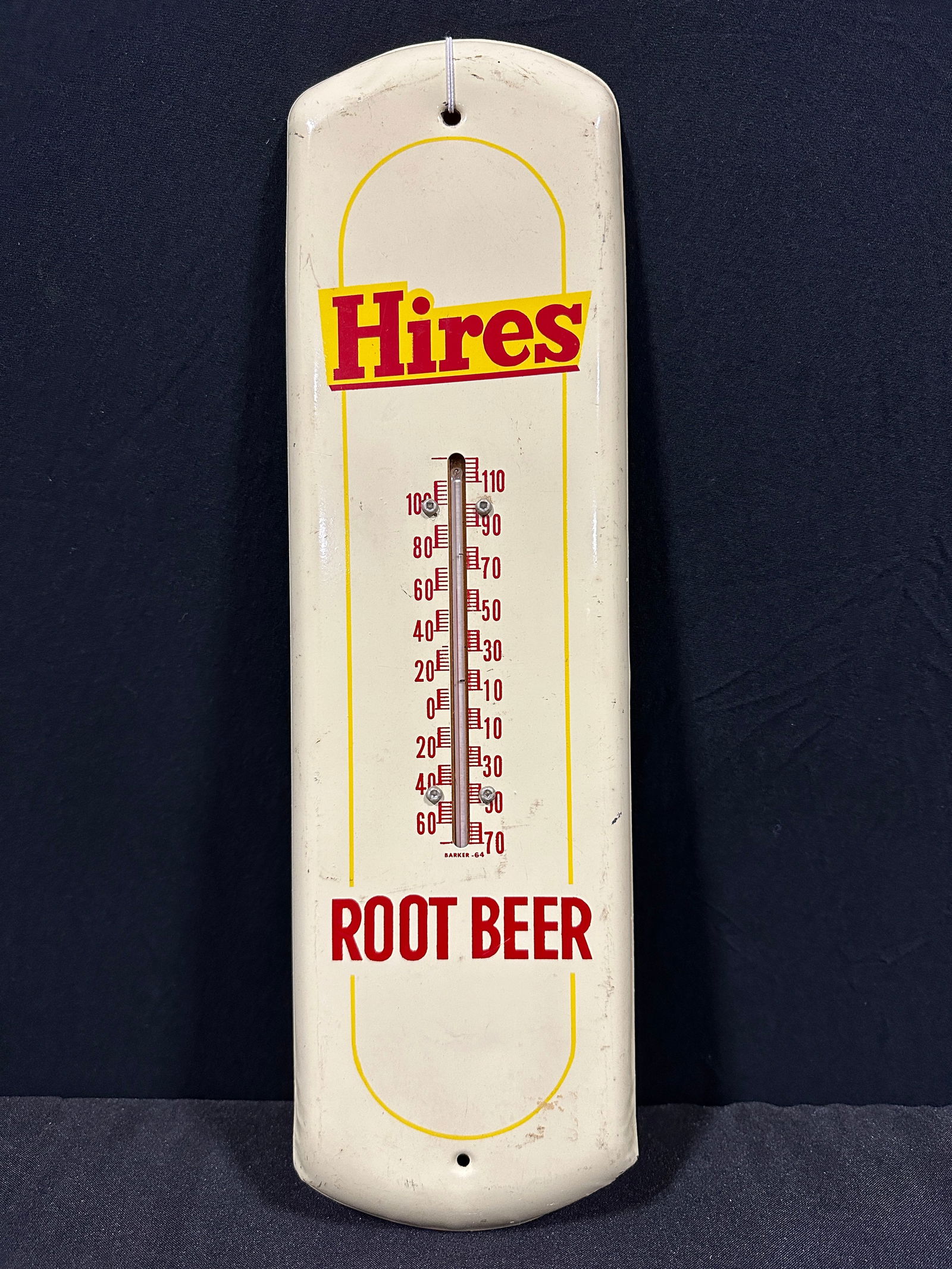 Hires root beer tin metal thermometer (1 of 2)