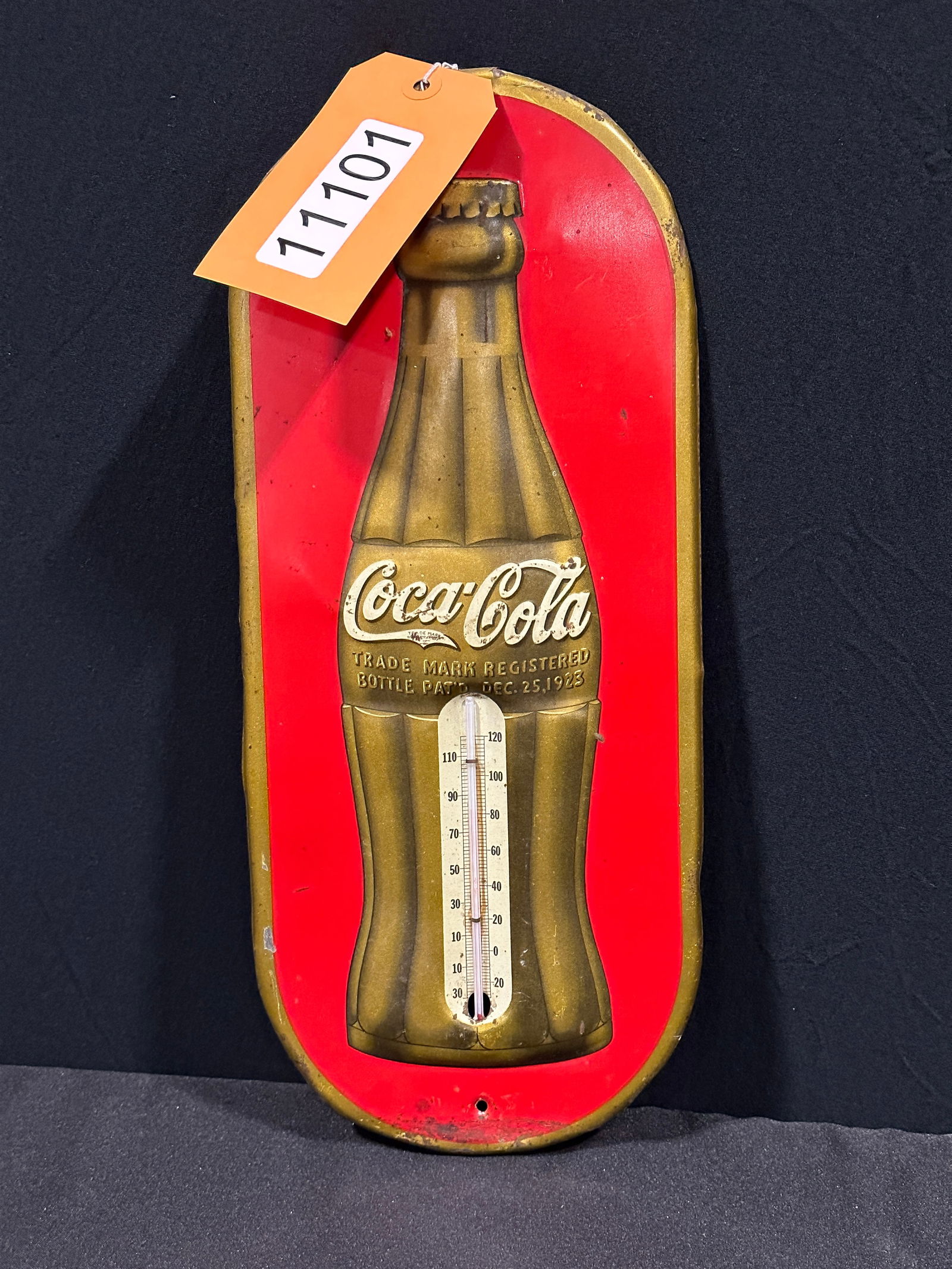 Coke Coca Cola bottle tin metal thermometer sign (1 of 2)