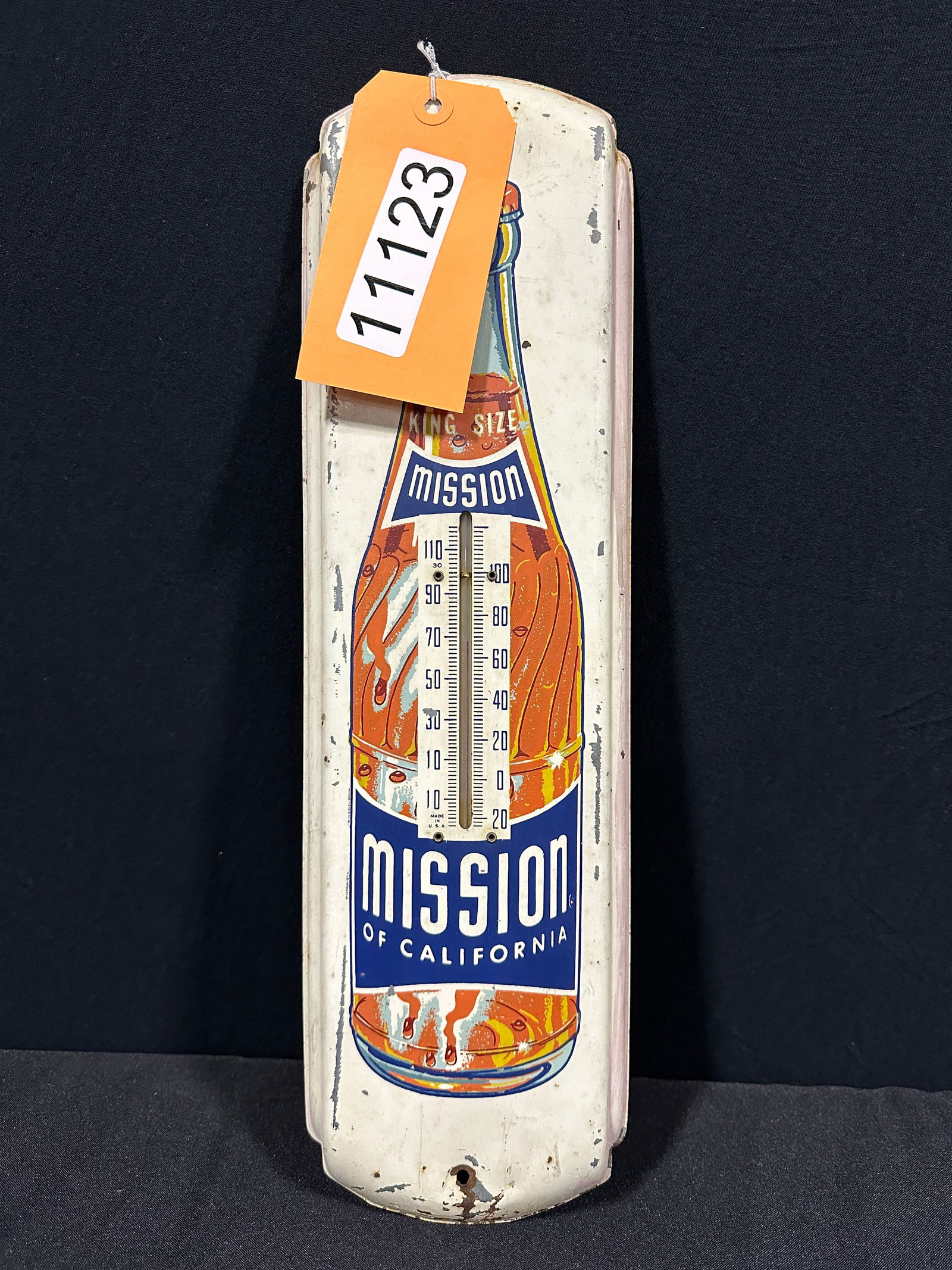 Mission orange king size soda drink tin thermometer (1 of 2)