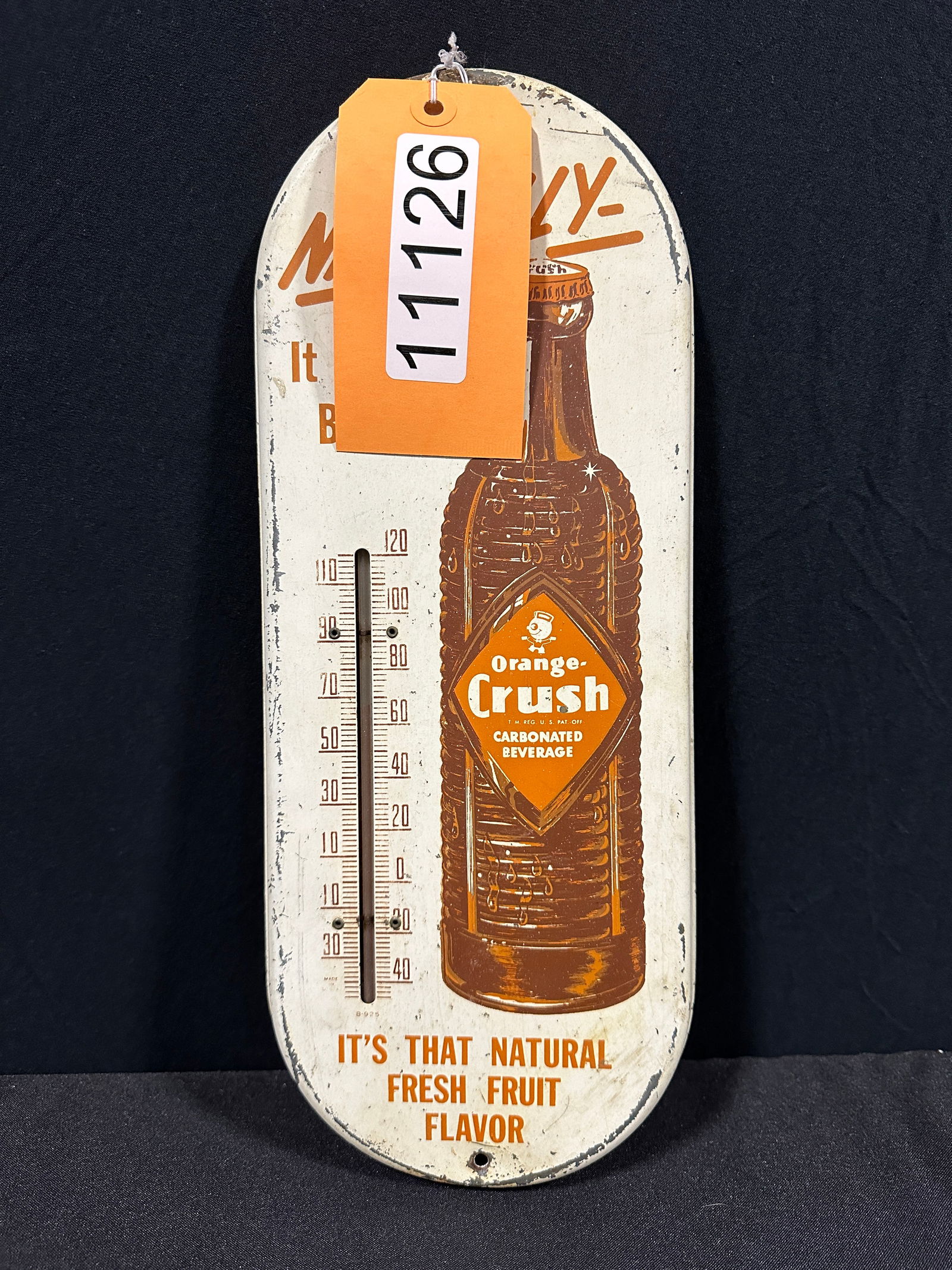 Orange Crush tastes better tin metal thermometer sign (1 of 2)