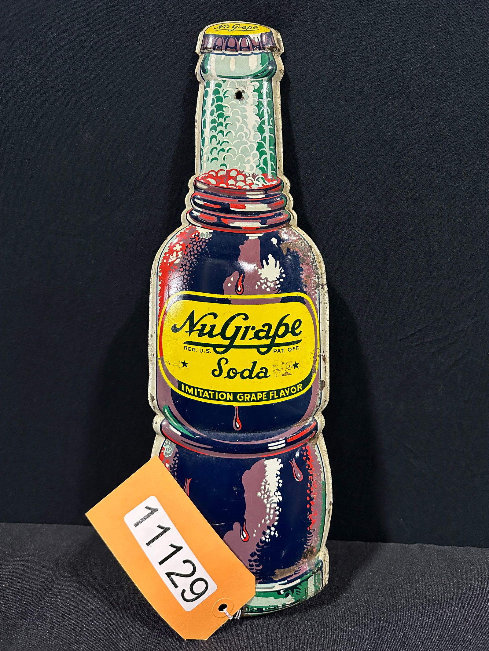 NuGrape grape flavor said tin metal sign (1 of 2)