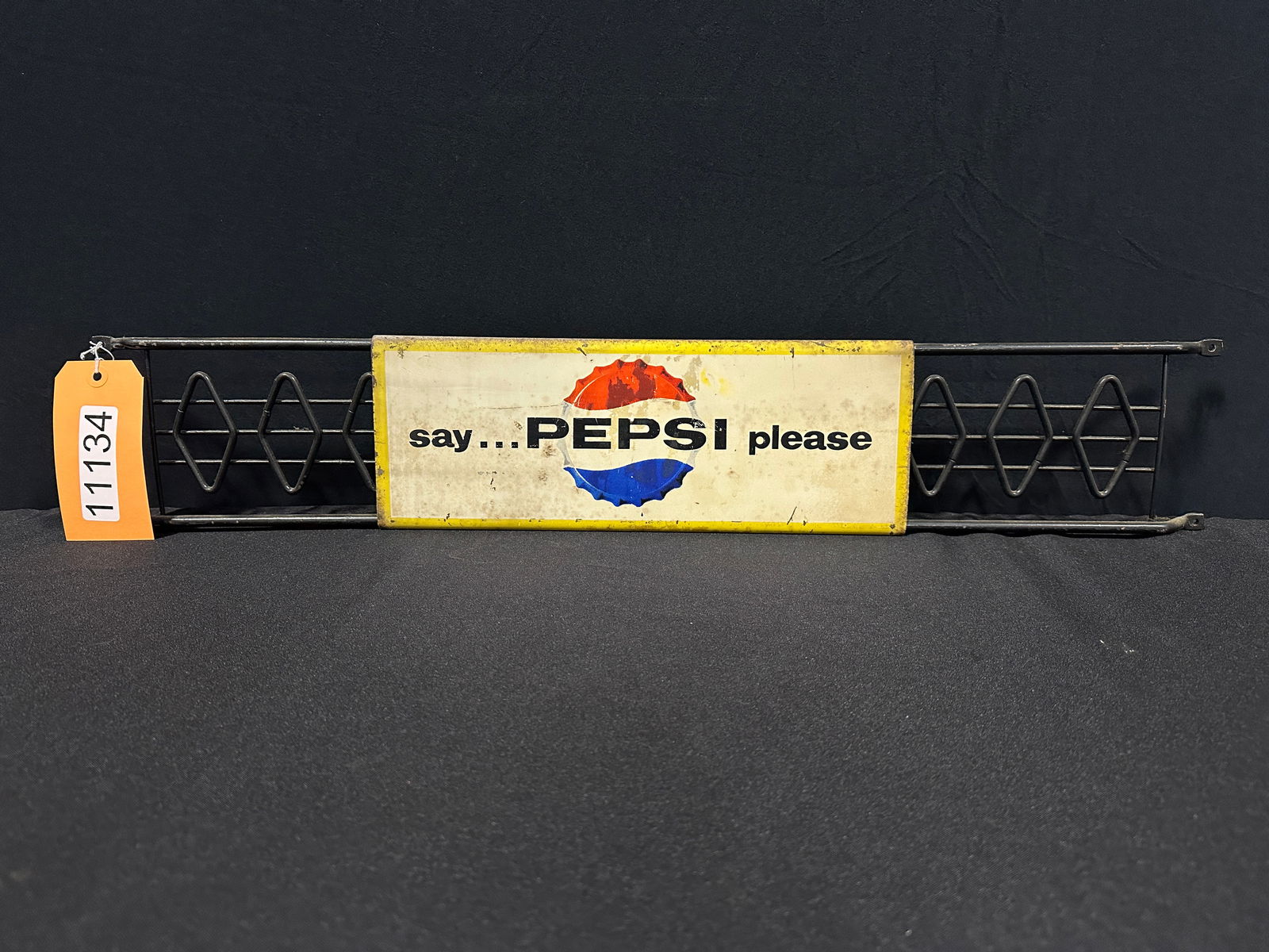Pepsi cola bottle tin metal door push sign (1 of 2)