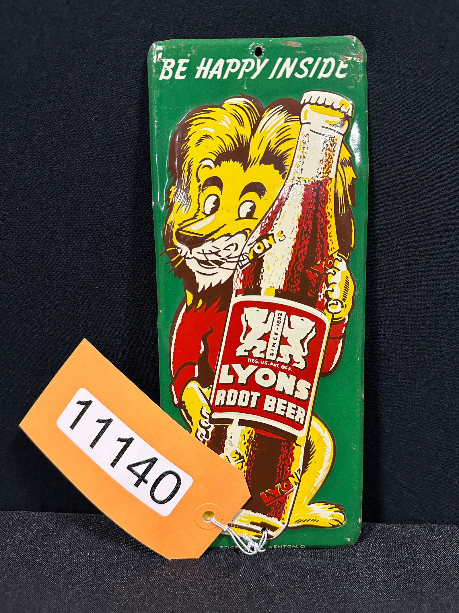 Lyons Root Beer tin metal door push sign (1 of 2)