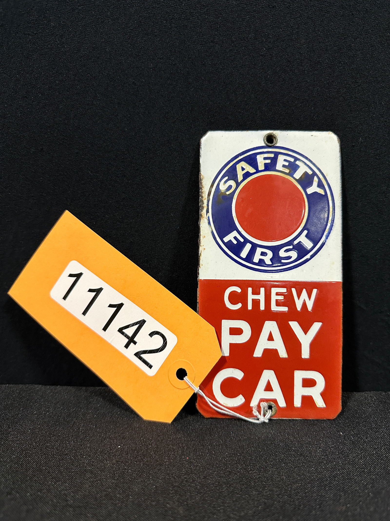 Safety First chew car tobacco porcelain sign door push (1 of 2)