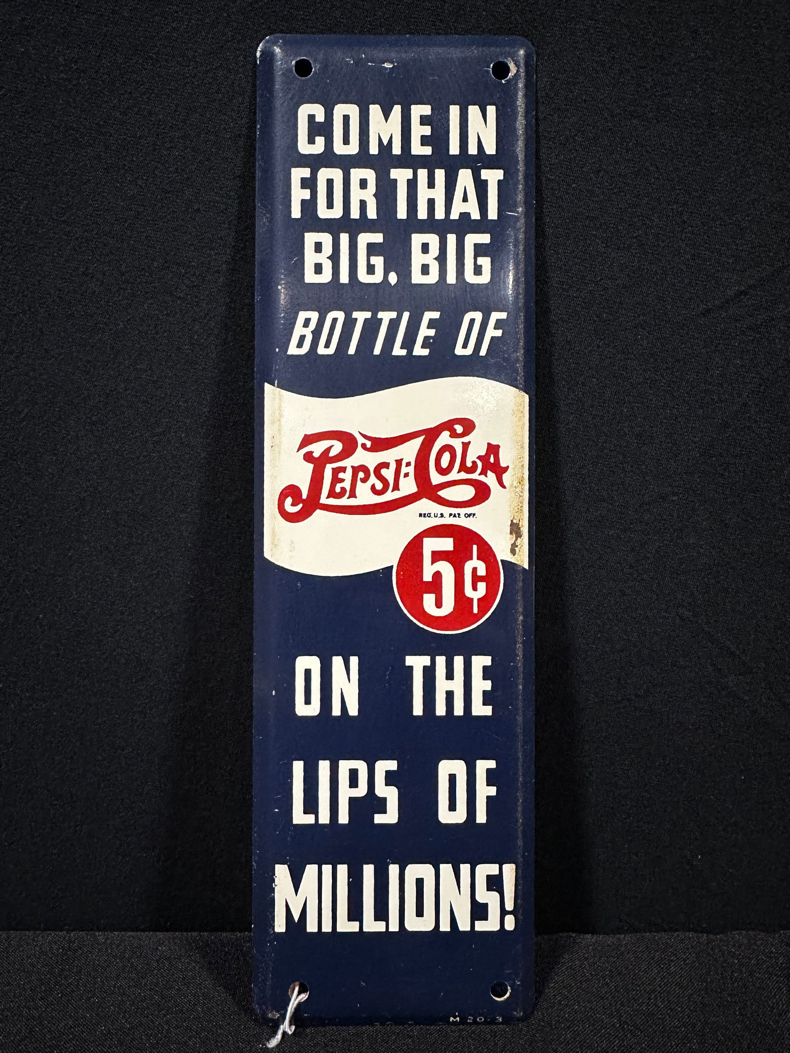 Pepsi cola big bottle tin metal door push sign (1 of 2)