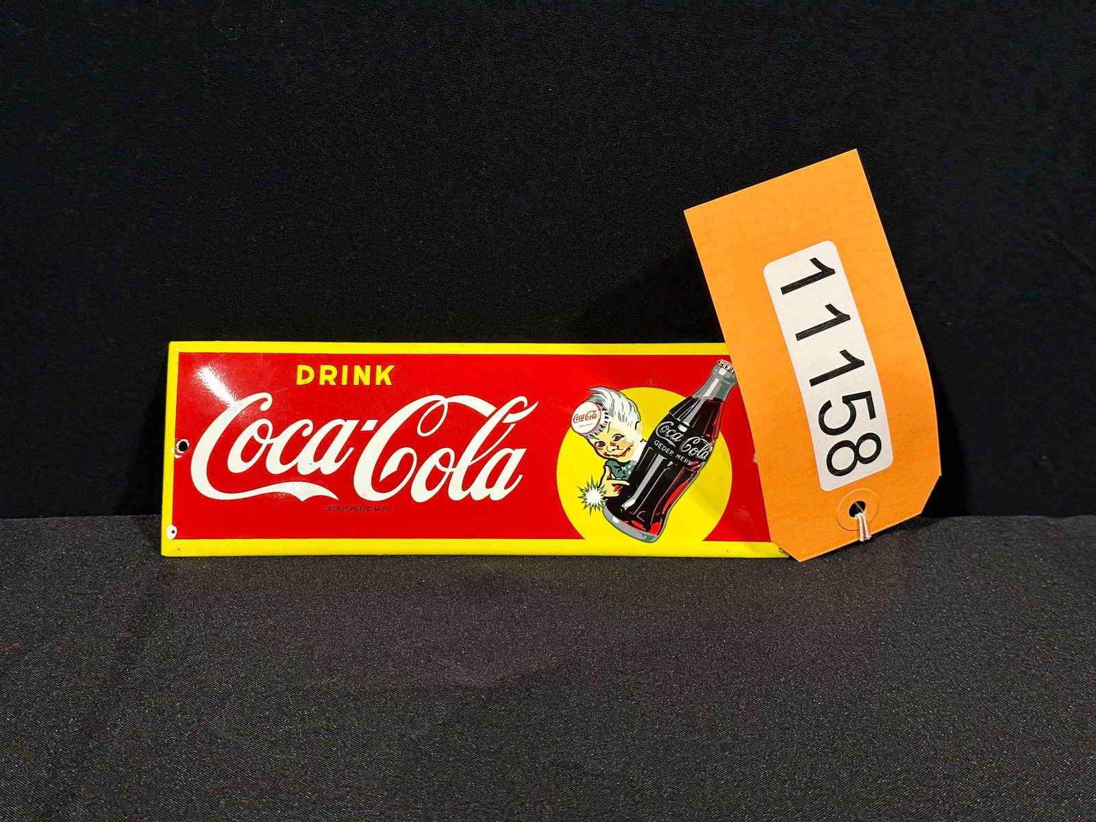 Drink Coca Cola soda porcelain door push plate sign (1 of 2)