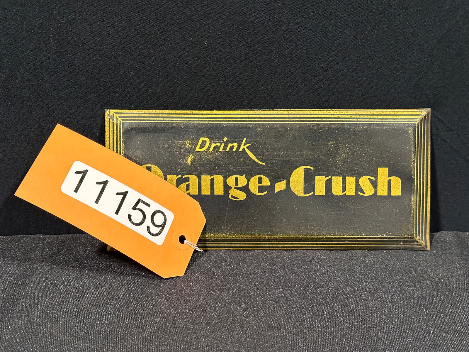 Drink orange crush tin over cardboard display sign (1 of 2)
