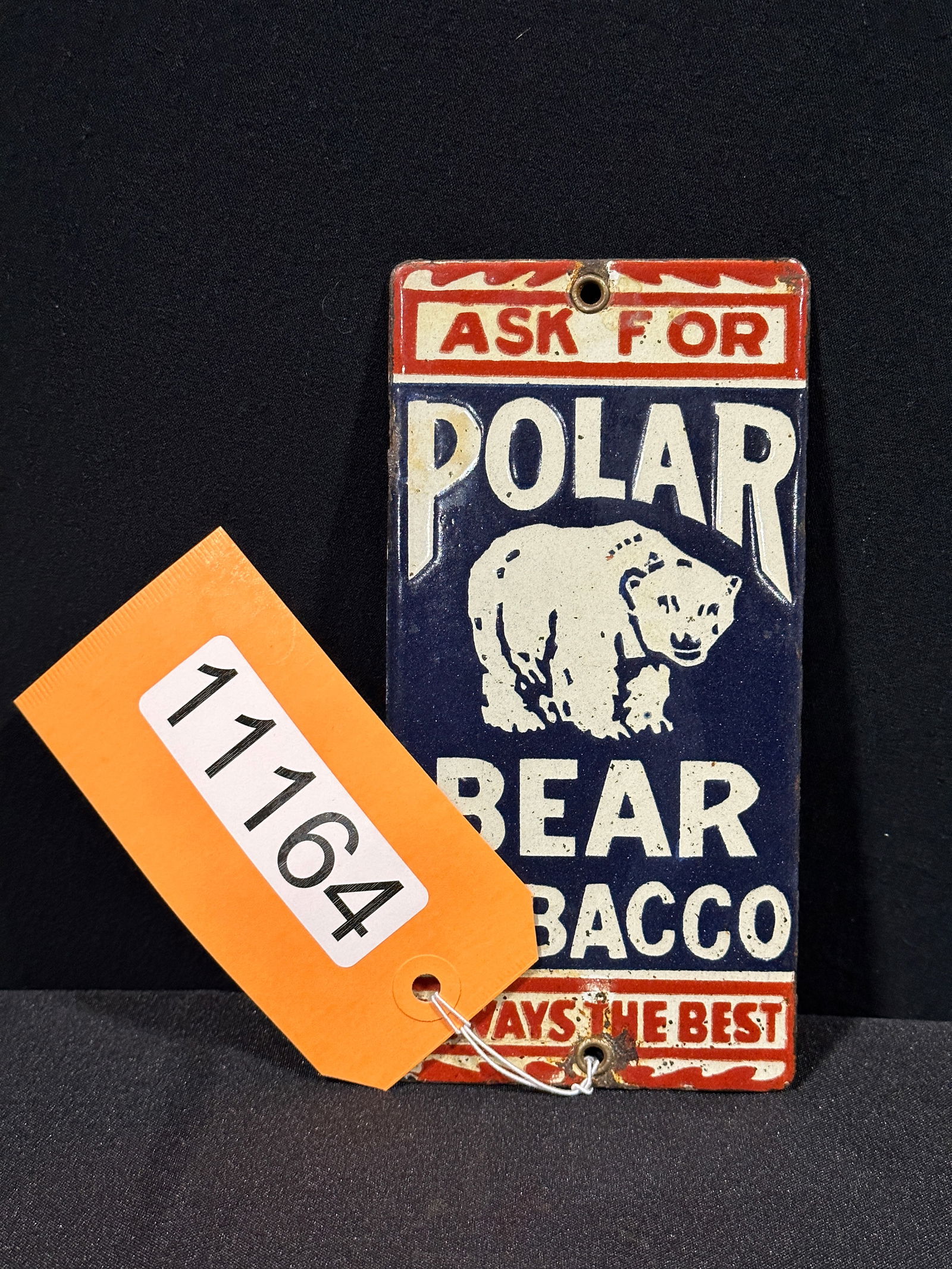 Polar bear tobacco porcelain door push sign (1 of 2)