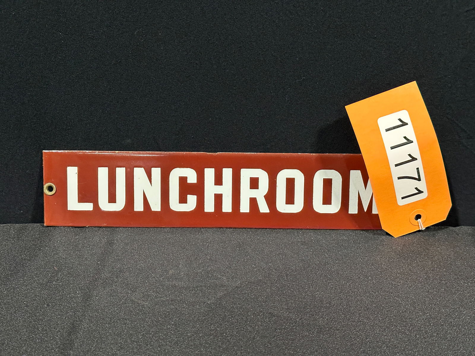 Lunch room porcelain door push sign (1 of 2)
