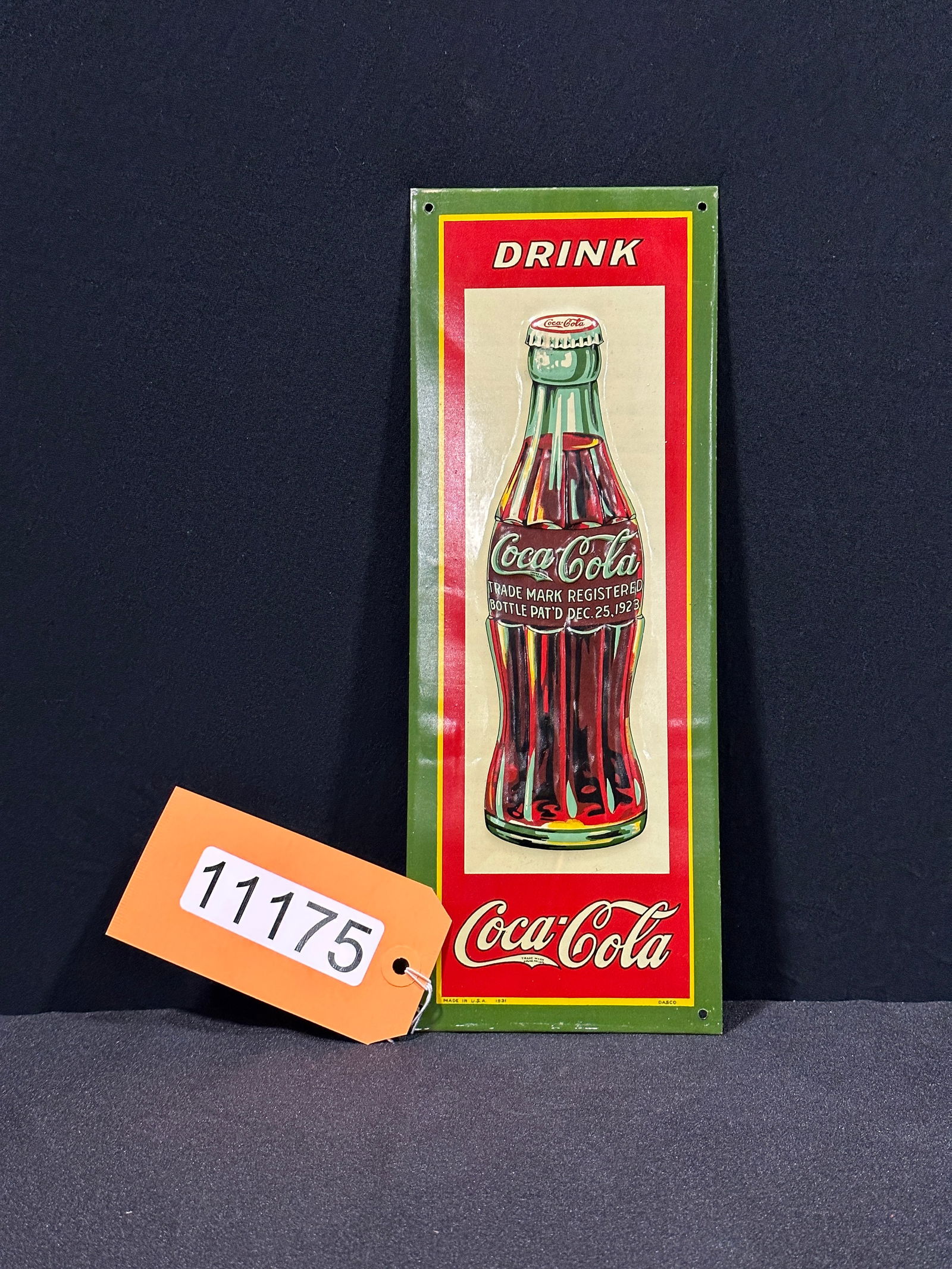Drink Coca Cola Coke 1931 tin metal sign (1 of 2)
