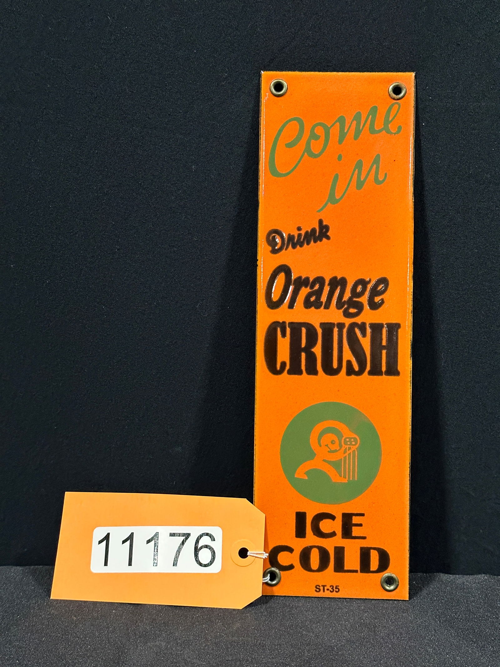 Drink Orange Crush soda porcelain door push sign (1 of 2)