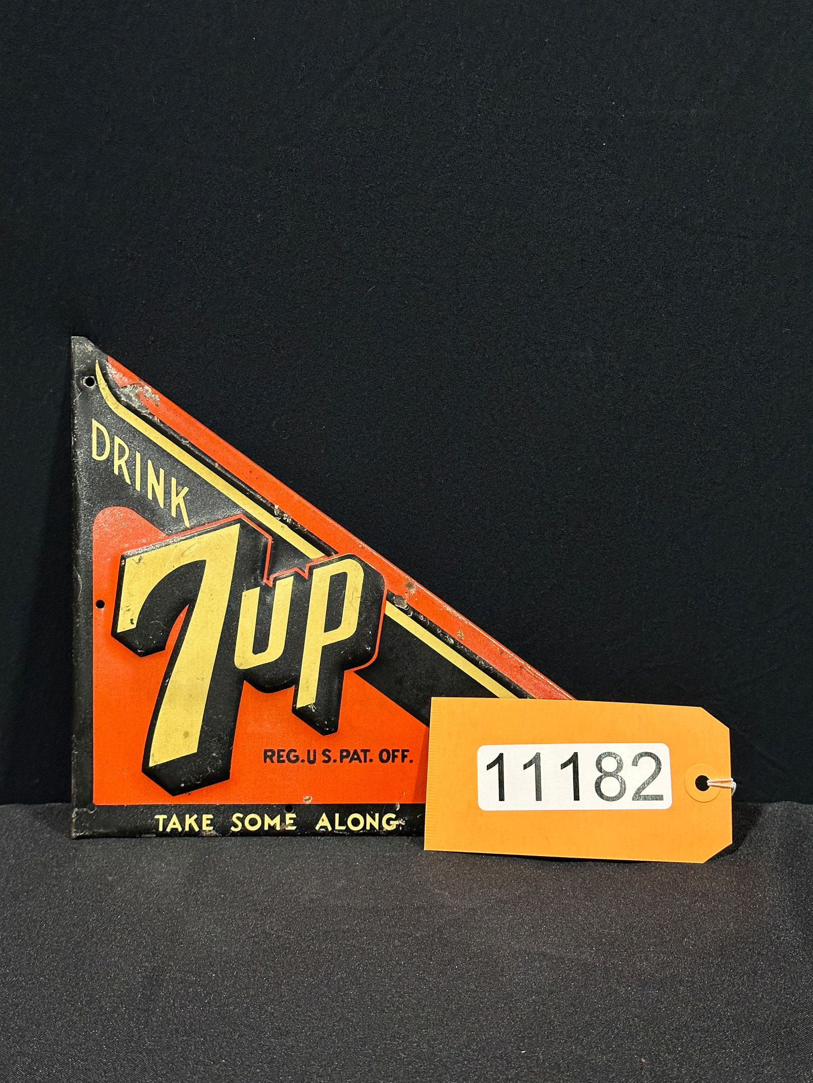 Drink 7up Take some along tin metal door push sign (1 of 2)