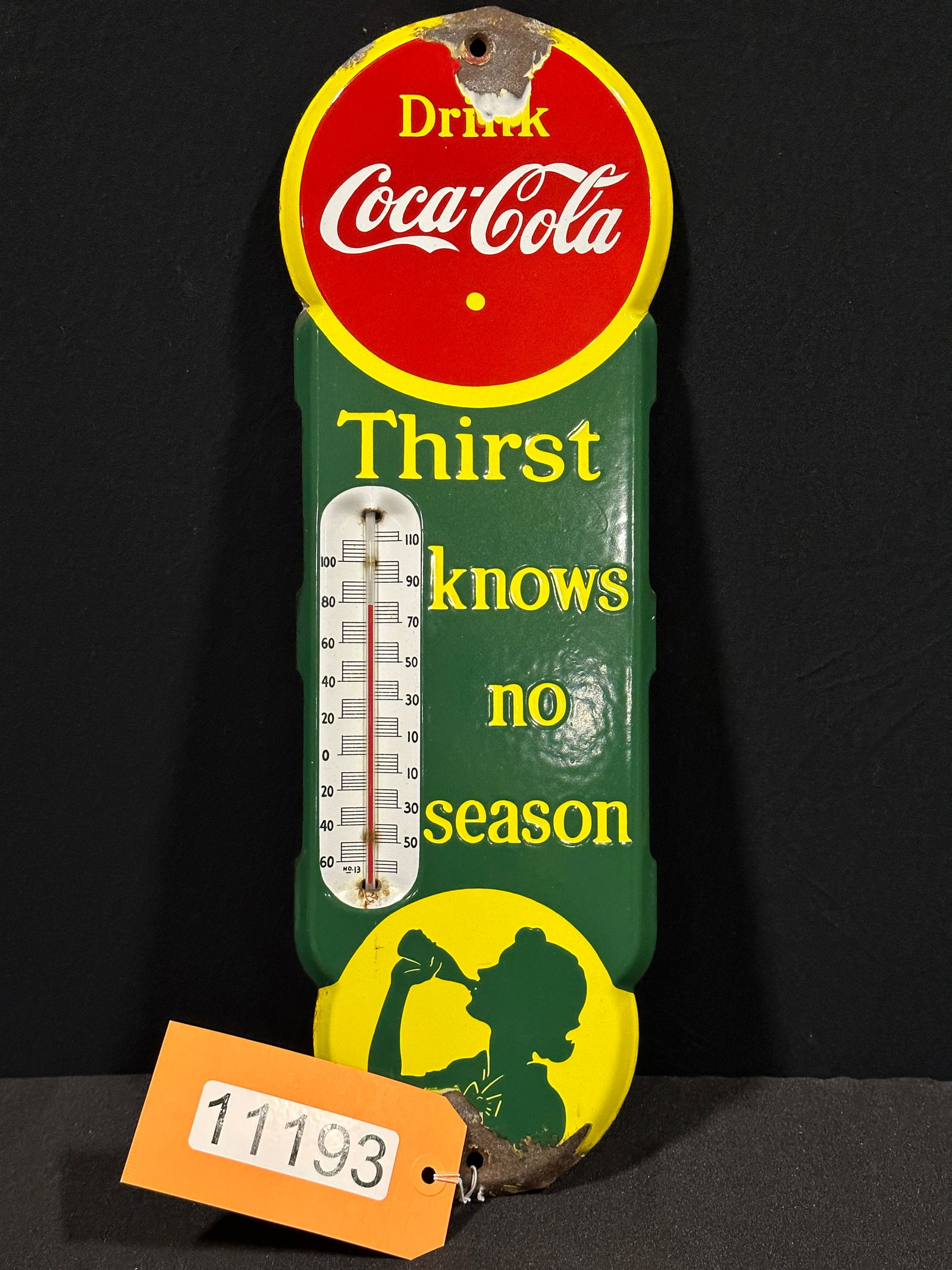 Drink Coca Cola Coke porcelain soda thermometer (1 of 2)