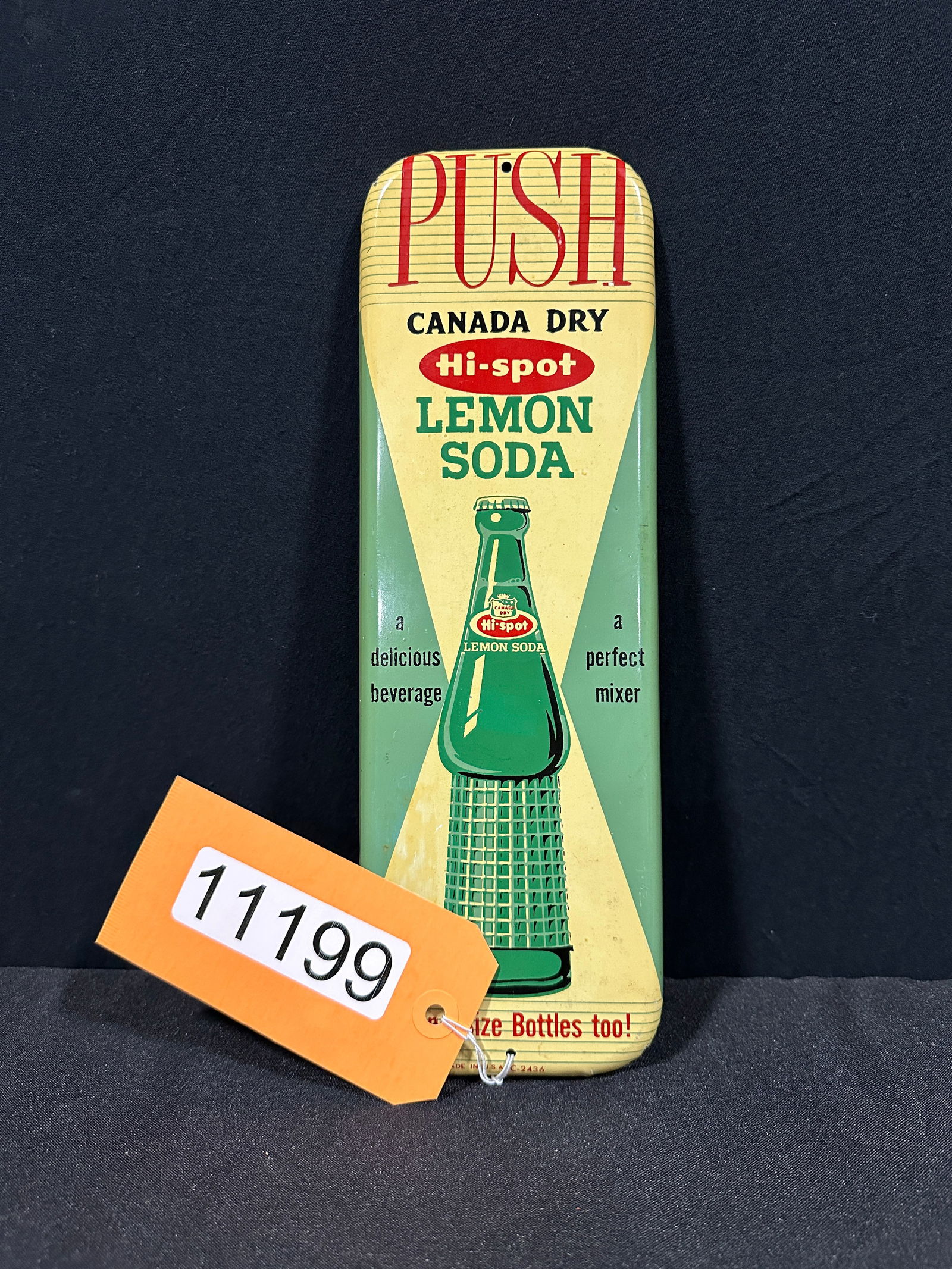 Canada dry hi spot soda metal tin door push sign (1 of 2)