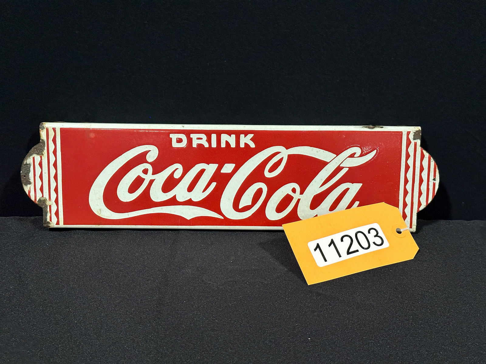 Drink Coca Cola soda porcelain door push plate sign (1 of 2)