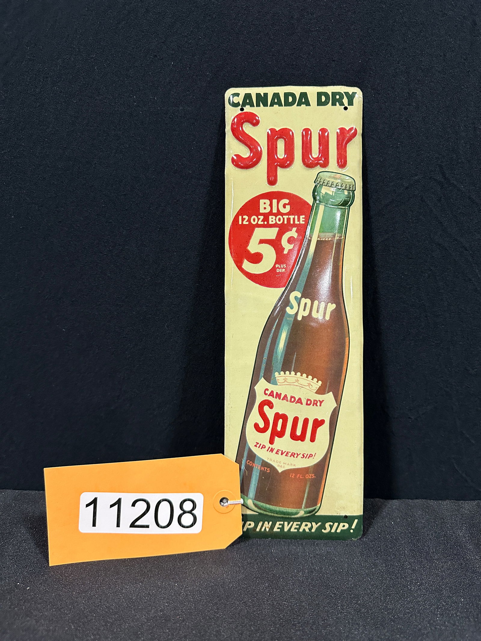 Canada Dry Spur zip every sip tin metal door push sign (1 of 2)