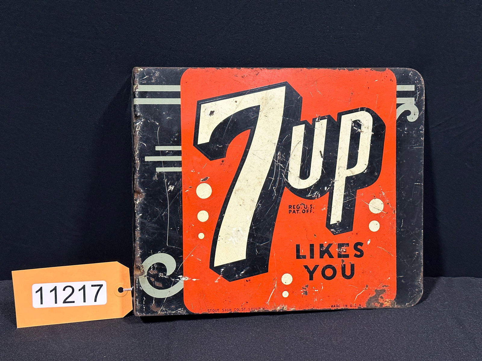 7up likes you tin metal flange sign (1 of 2)