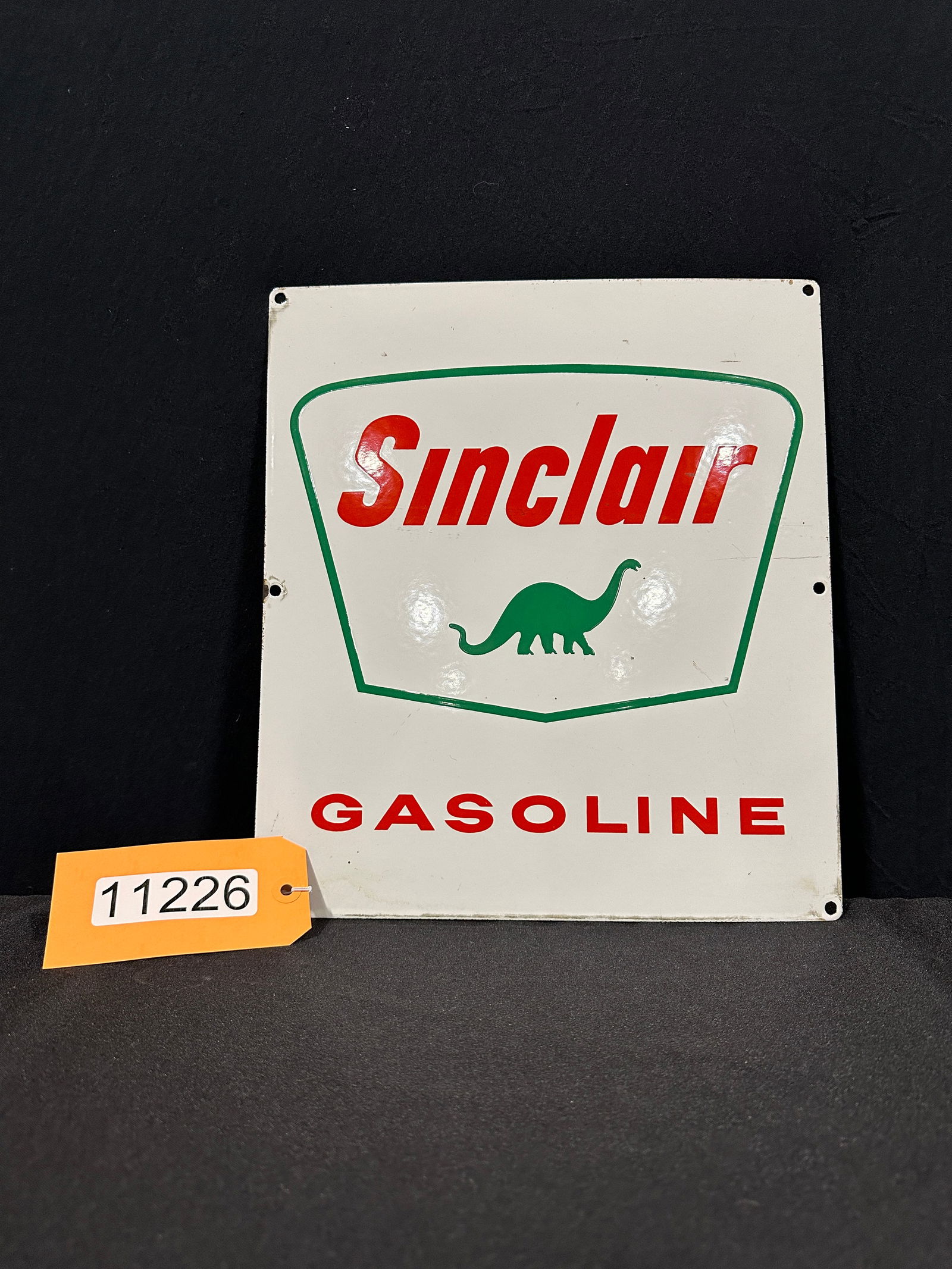 Sinclair gasoline porcelain pump plate sign (1 of 2)