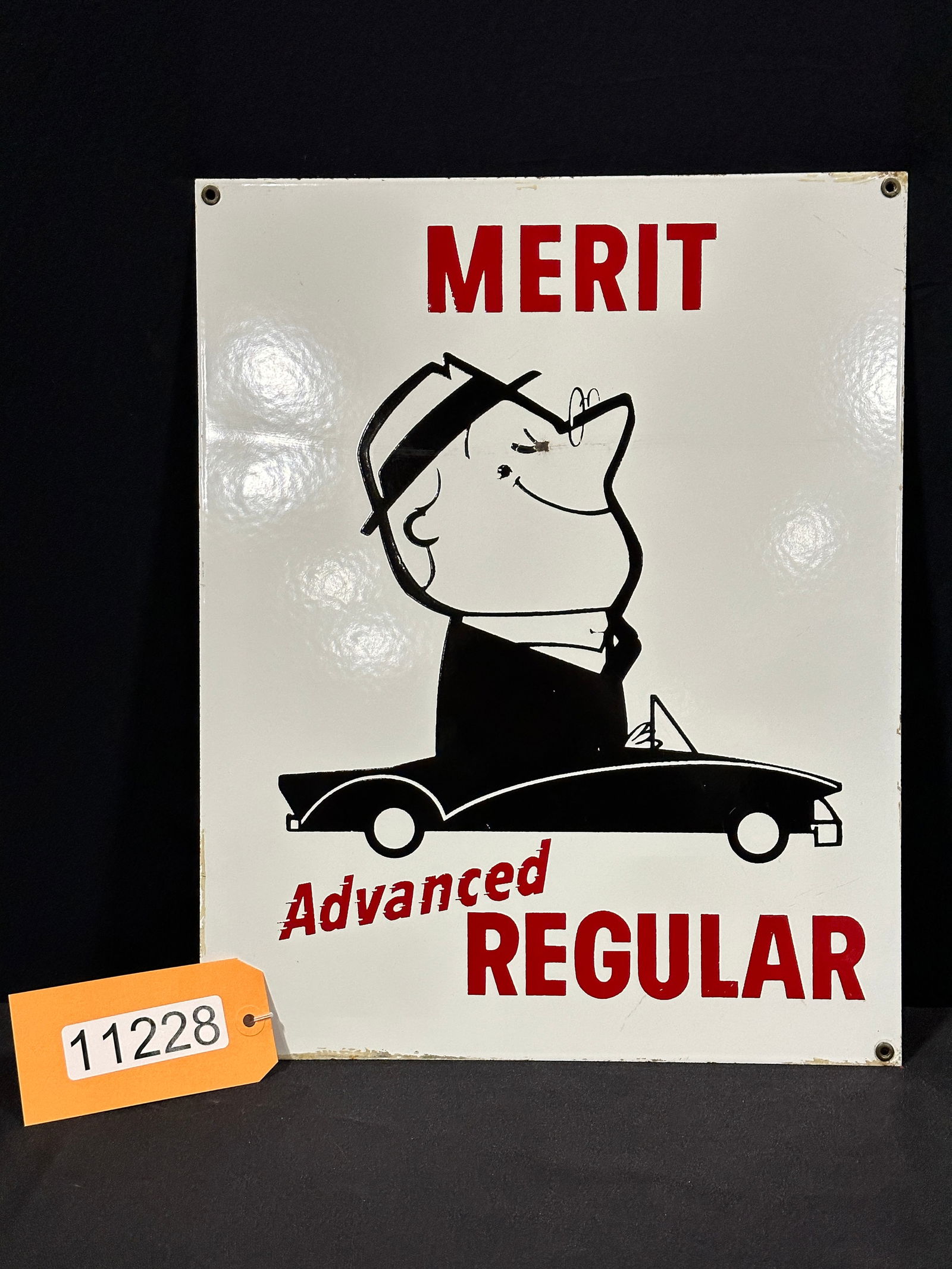 Merit Advanced regular gas porcelain pump plate sign (1 of 2)