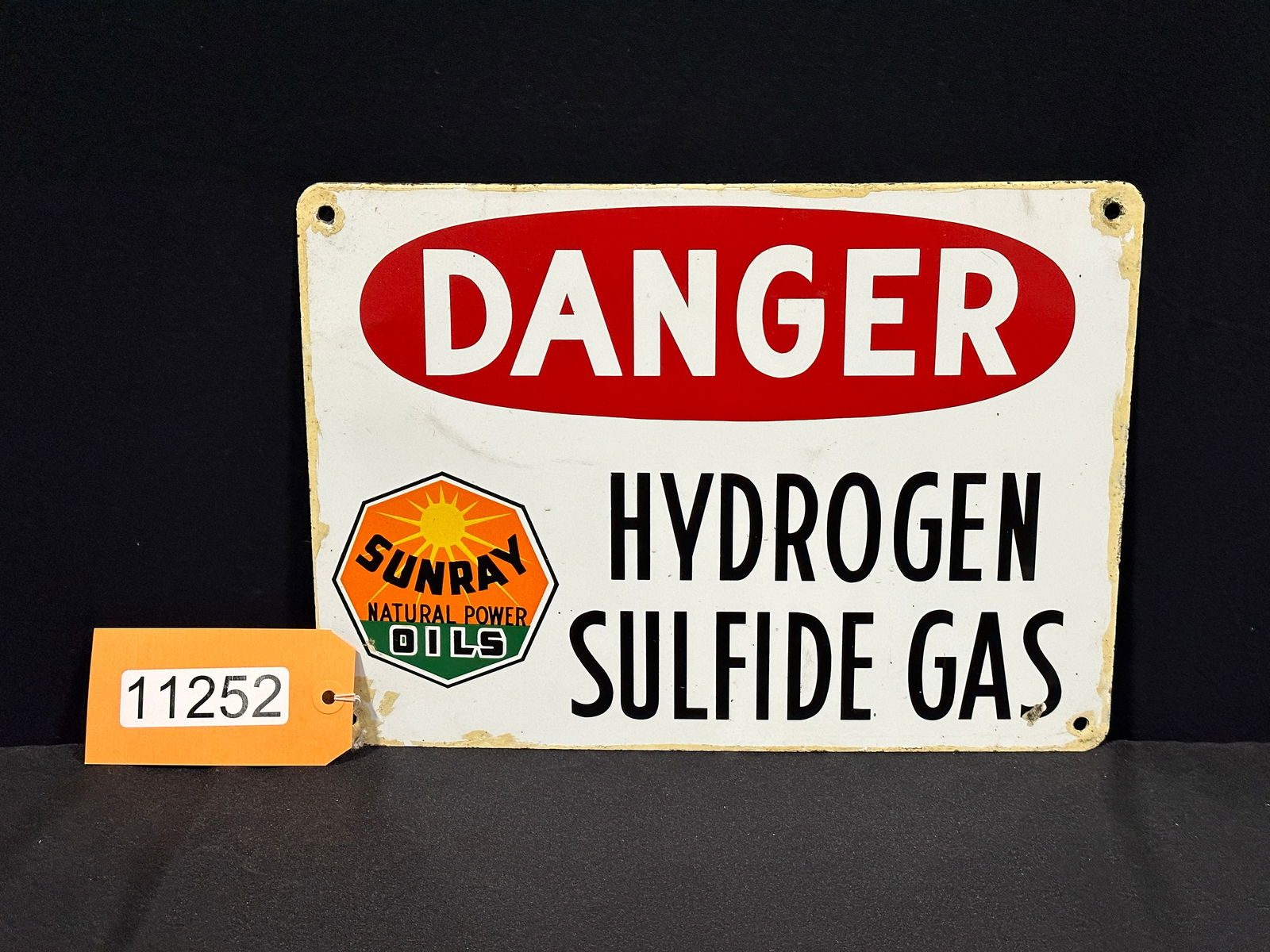 Sunray Sun ray hydrogen sulfide gas oil porcelain sign (1 of 2)