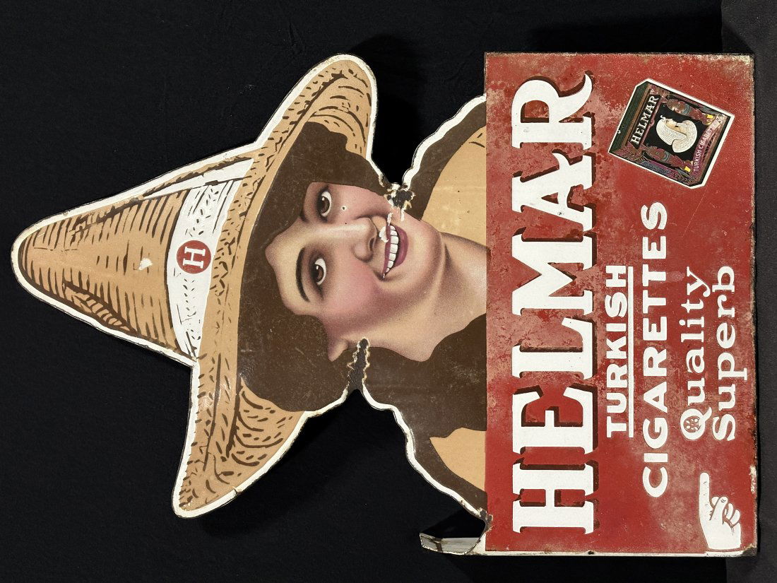 Helmar Turkish Cigarettes tobacco porcelain flange sign (1 of 2)