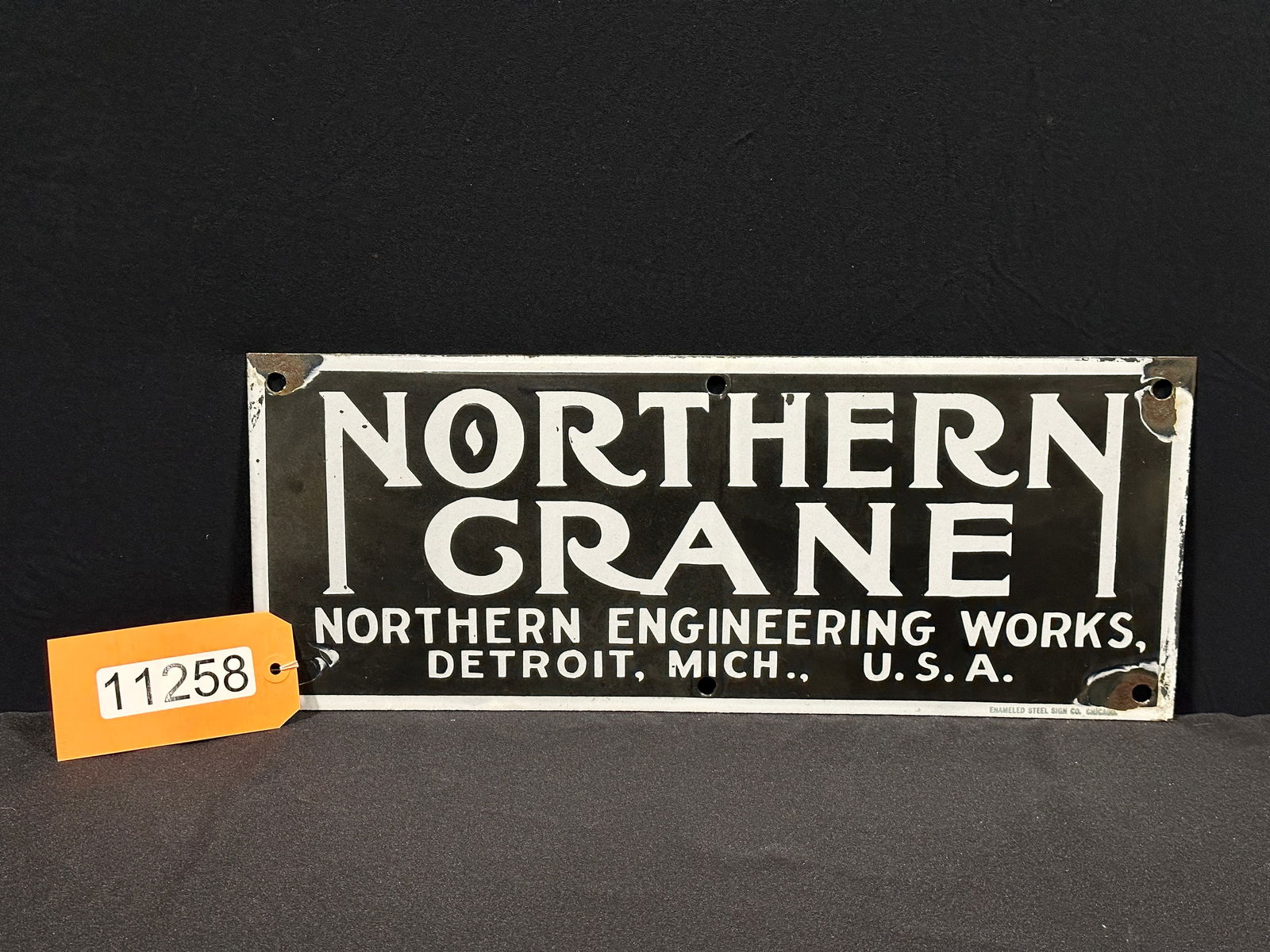 Northern Crane dealer porcelain sign Detroit Michigan (1 of 2)
