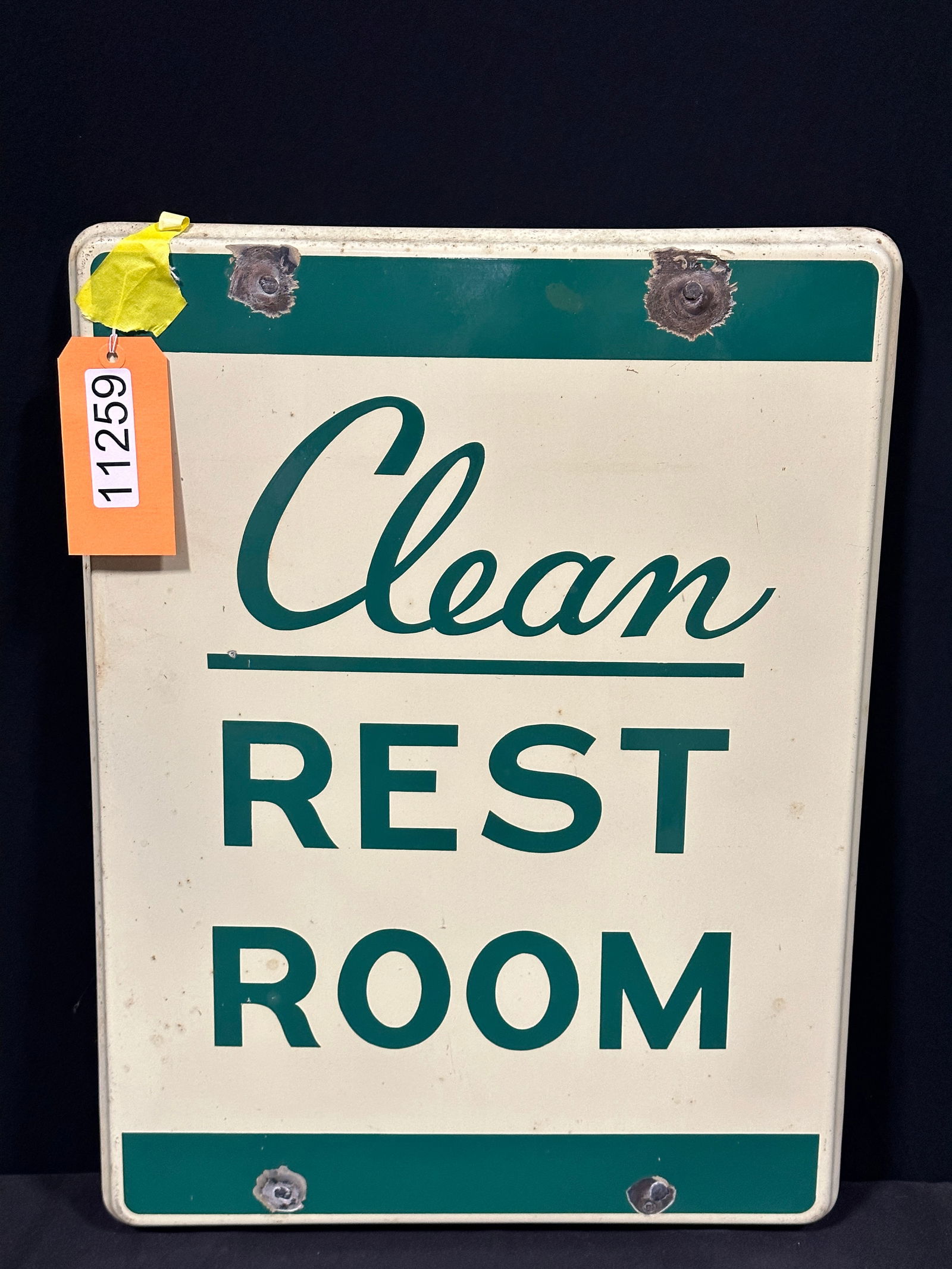 Big clean rest room porcelain display sign (1 of 2)