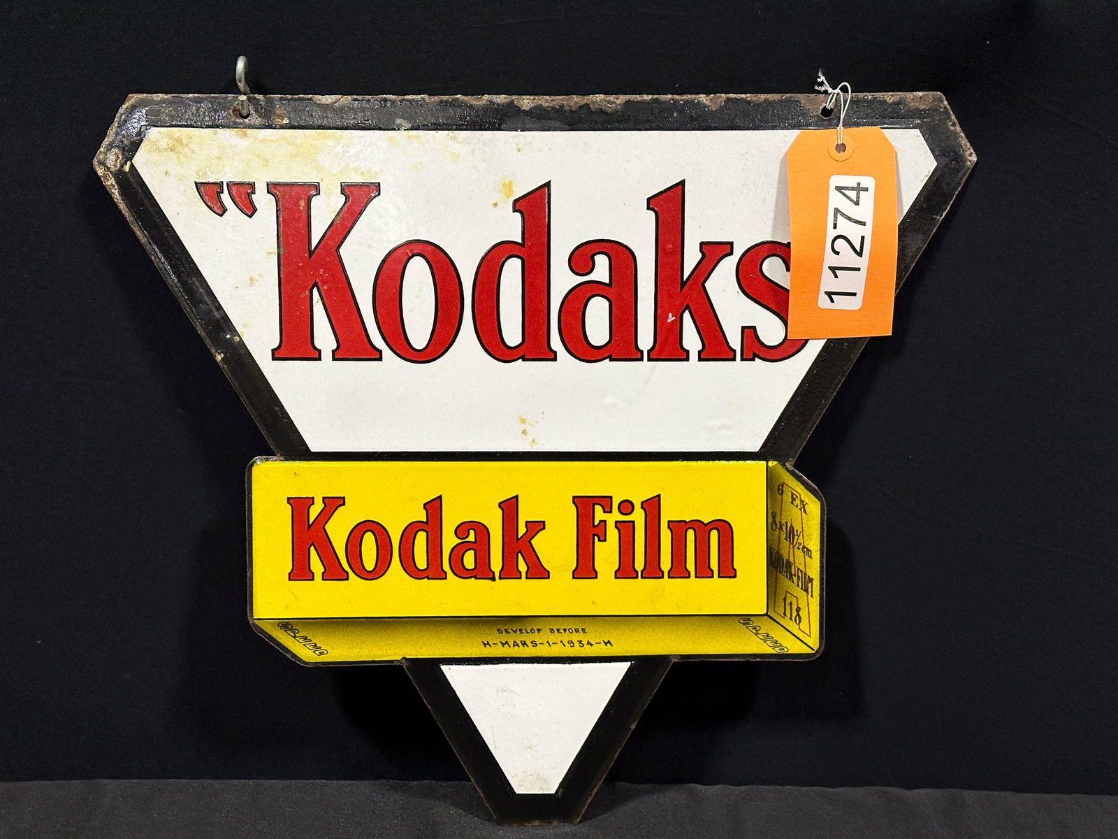 Kodak film camera double sided dealer porcelain sign (1 of 2)