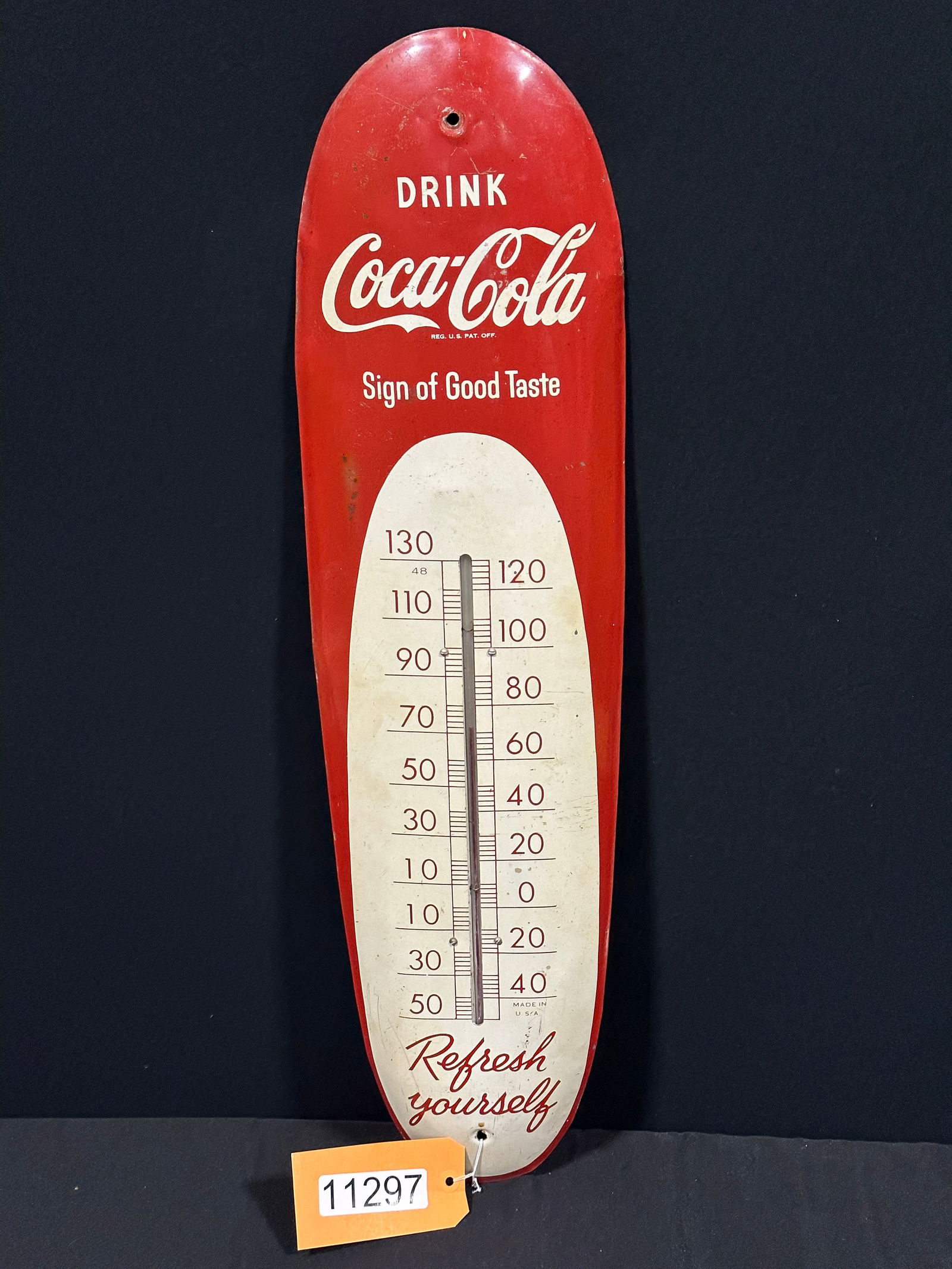Coca Cola Coke tin metal soda thermometer sign (1 of 2)