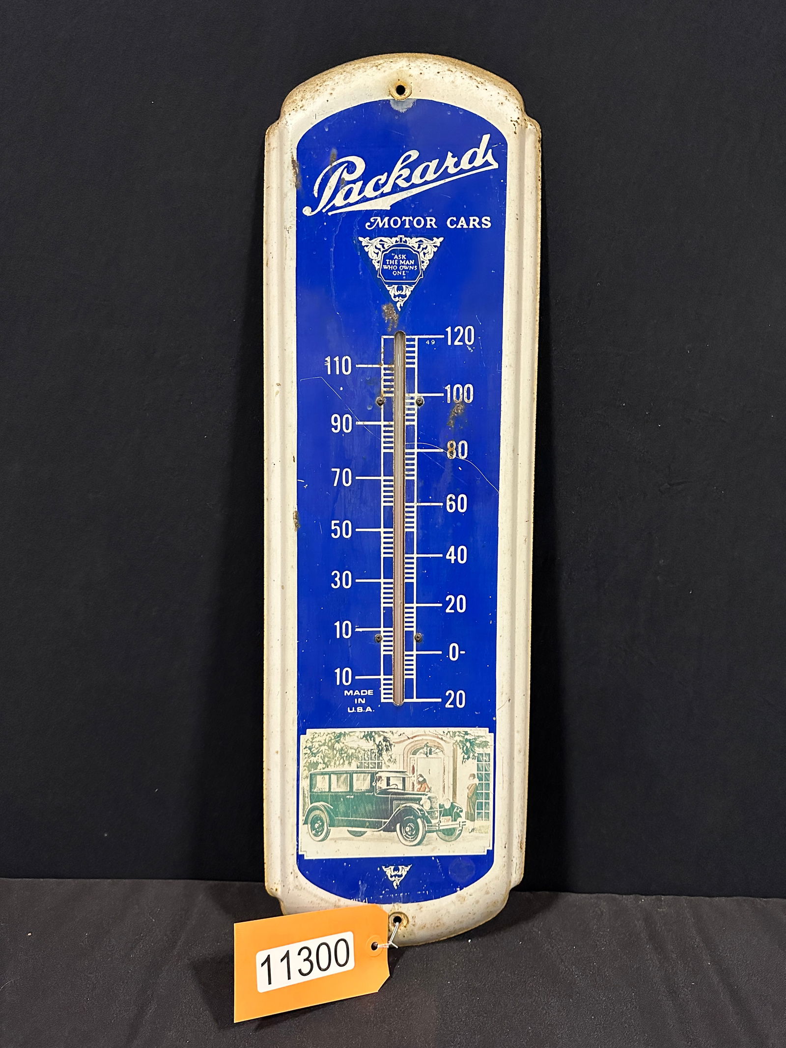 Packard motor cars tin metal thermometer sign (1 of 2)