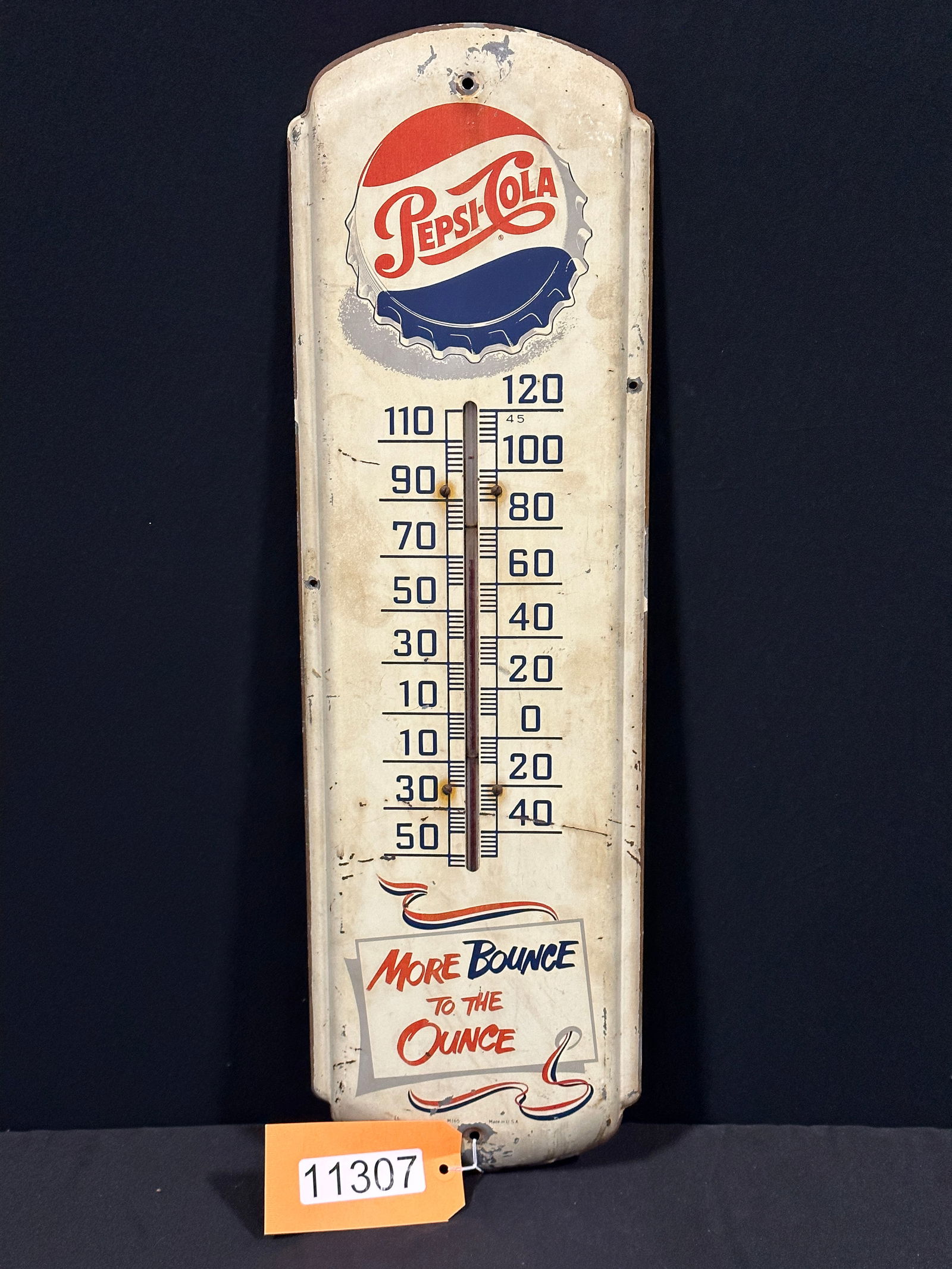Pepsi Cola soda more bounce tin metal thermometer sign (1 of 2)