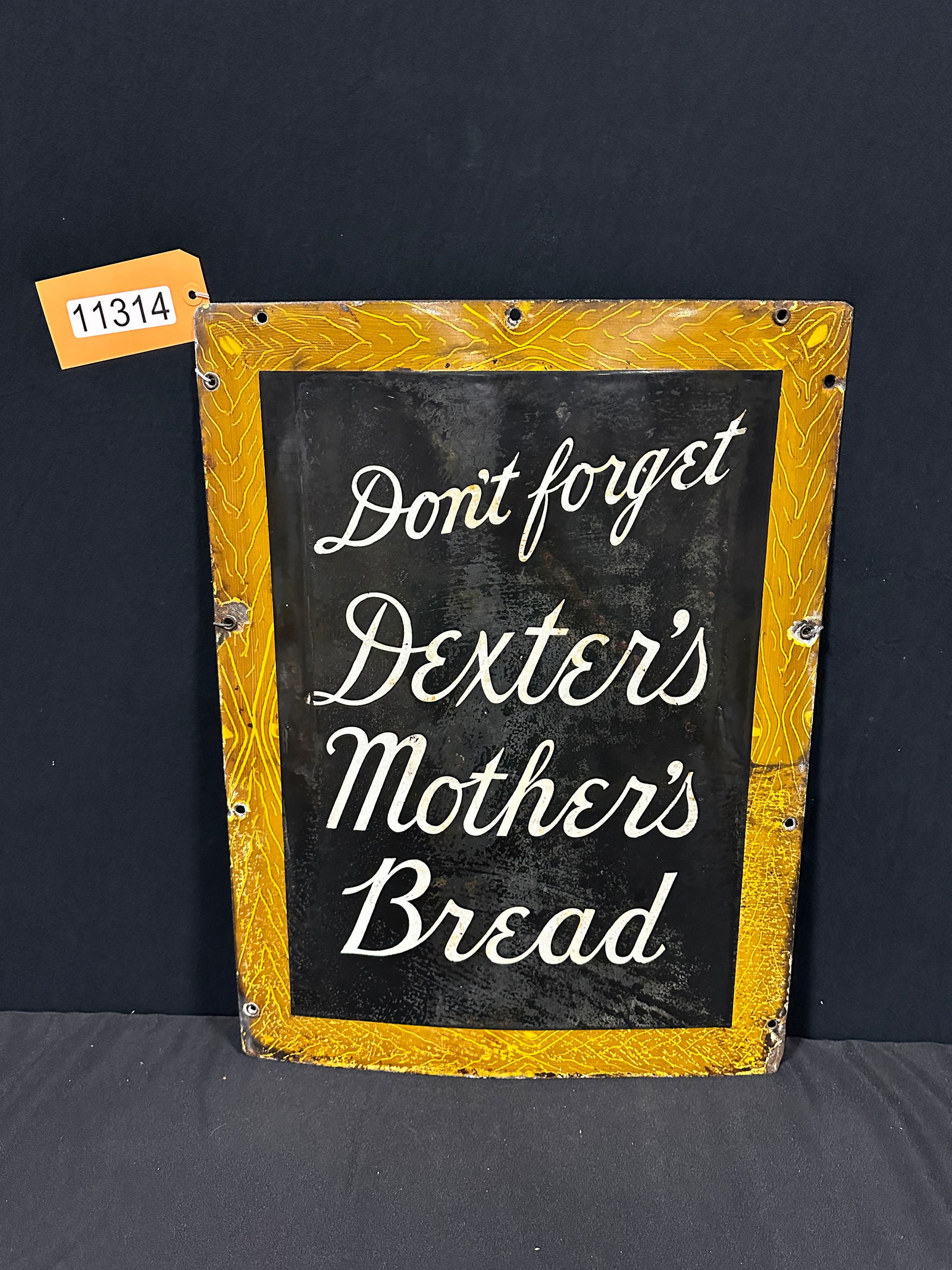 Don't forget Dexters mothers bread porcelain sign (1 of 2)