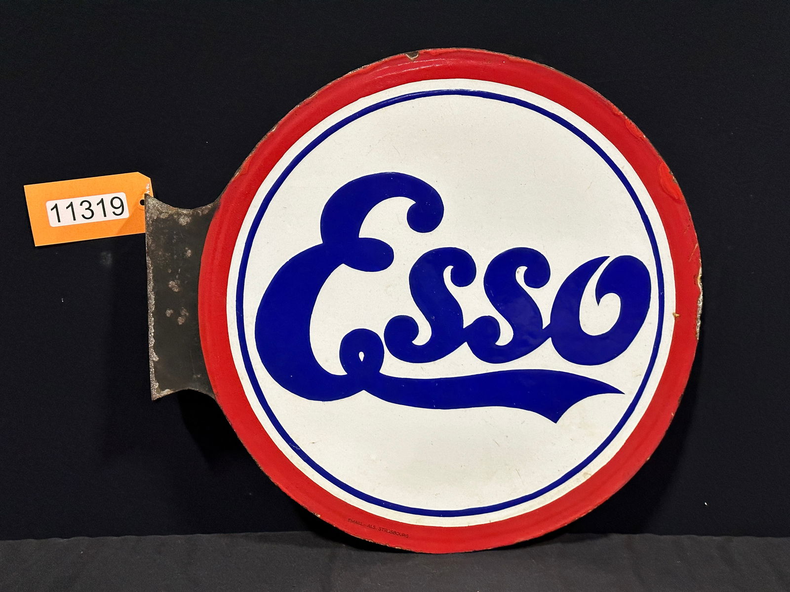 Esso gas gasoline porcelain flange sign double sided (1 of 2)